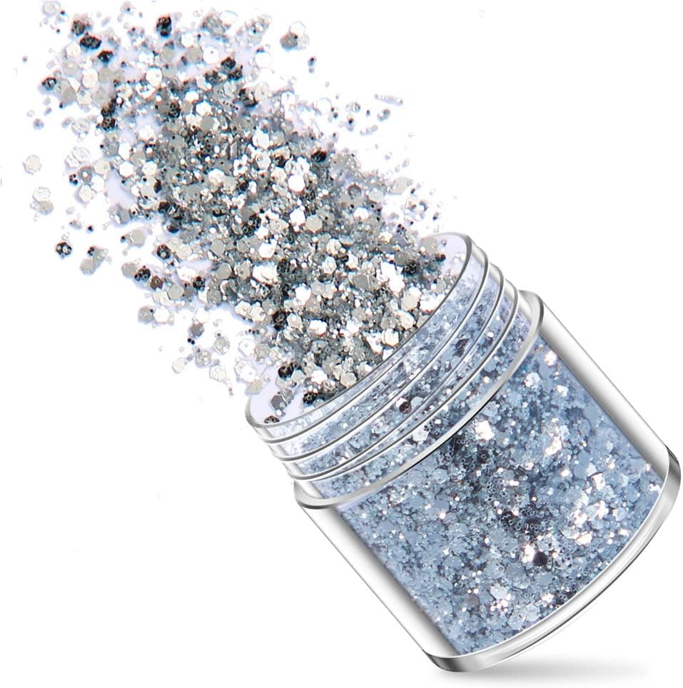 Holographic Nail Art Glitters Gold Silver Nail Sequins 3D Laser Acrylic Nails Powder Dust Flakes Nail Art Supplies for Nails Art Decoration Nail Sparkle Manicure Accessories Glitters Crafts 5 Boxes - Image 5