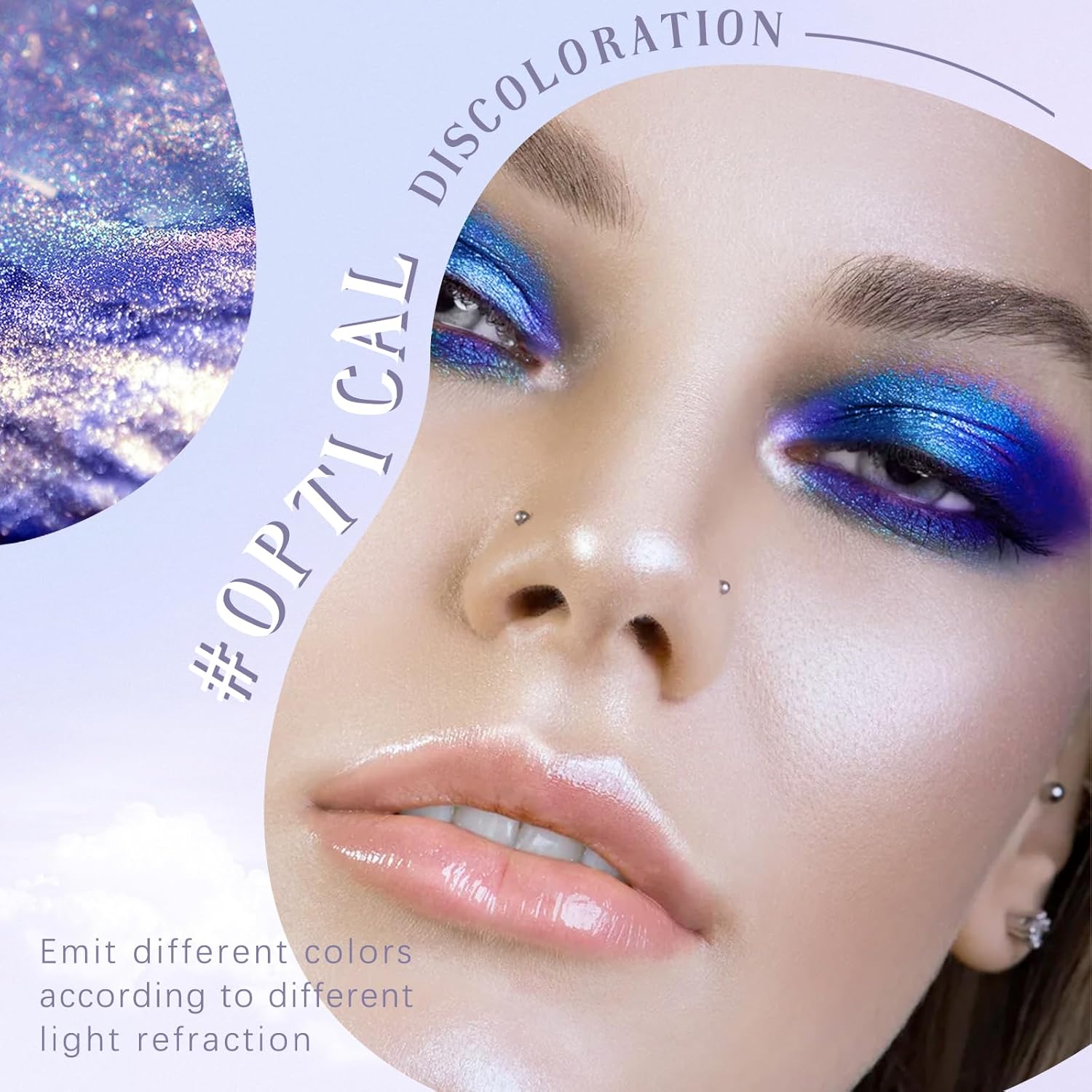 HOSAILY Chameleon Eyeshadow Liquid Glitter Eyeshadow, 5 Colors Shimmer Metallic Intense Color Shifting Multi-chrome Liquid Eyeshadow Long Lasting Quick Dry High Pigmented Holographic Shiny Eye Makeup Set - Image 2