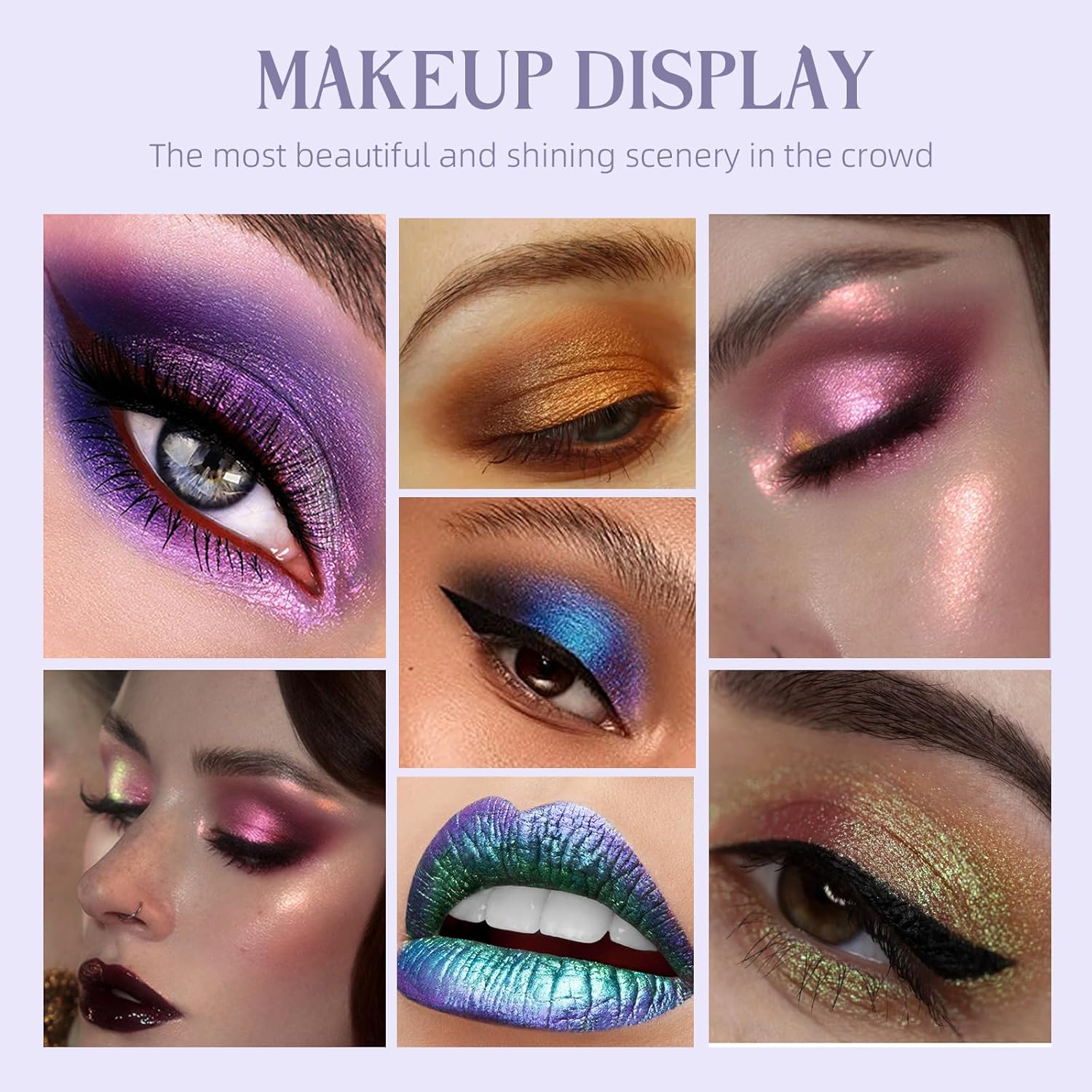 HOSAILY Chameleon Eyeshadow Liquid Glitter Eyeshadow, 5 Colors Shimmer Metallic Intense Color Shifting Multi-chrome Liquid Eyeshadow Long Lasting Quick Dry High Pigmented Holographic Shiny Eye Makeup Set - Image 5