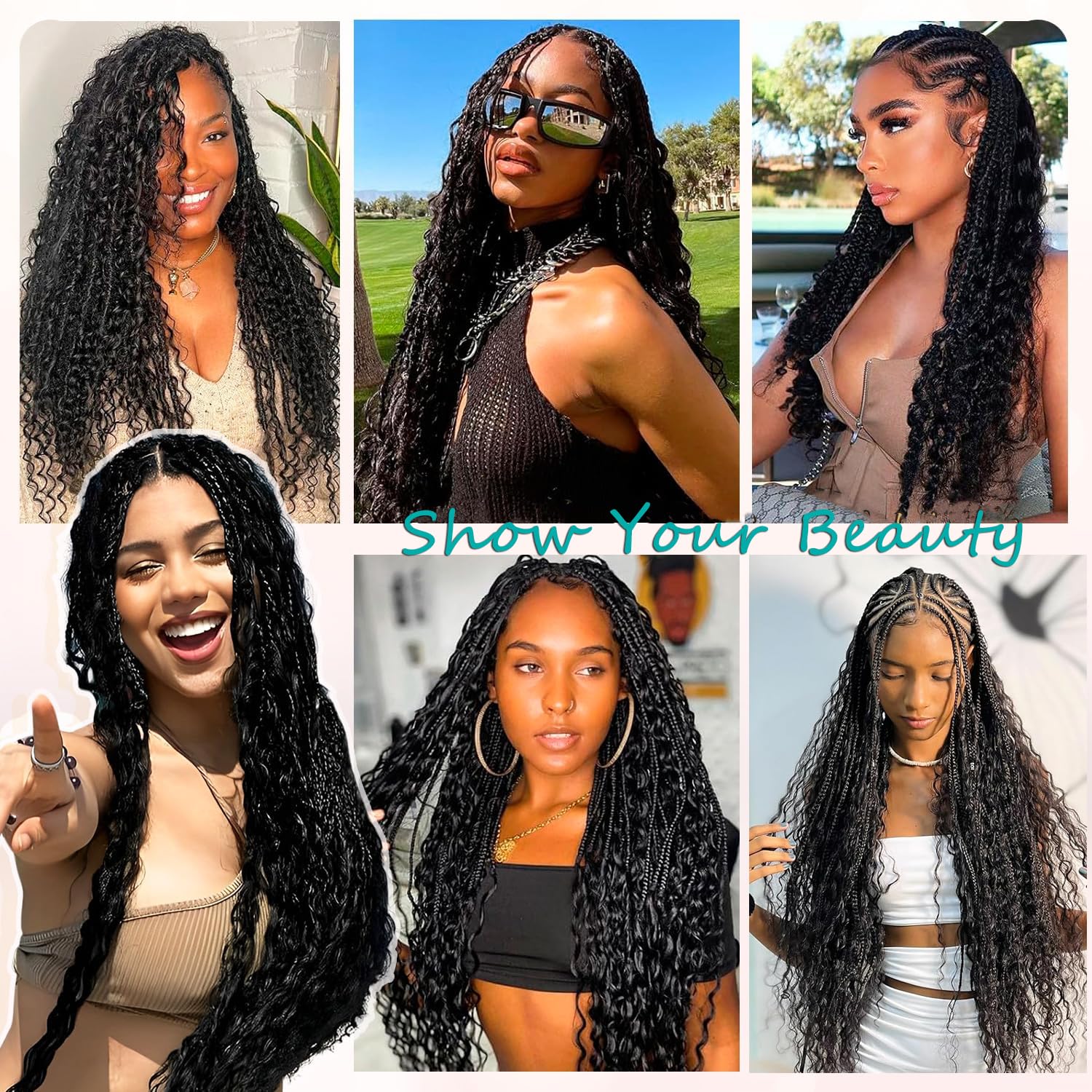 Human Braiding Hair for Boho Braids 110g 20 Inch Deep Water Wave Bulk Human Hair for Braiding No Weft 12A Wet and Wavy Curly Human Hair Extensions 2 Bundles/Pack Natural Color - Image 7