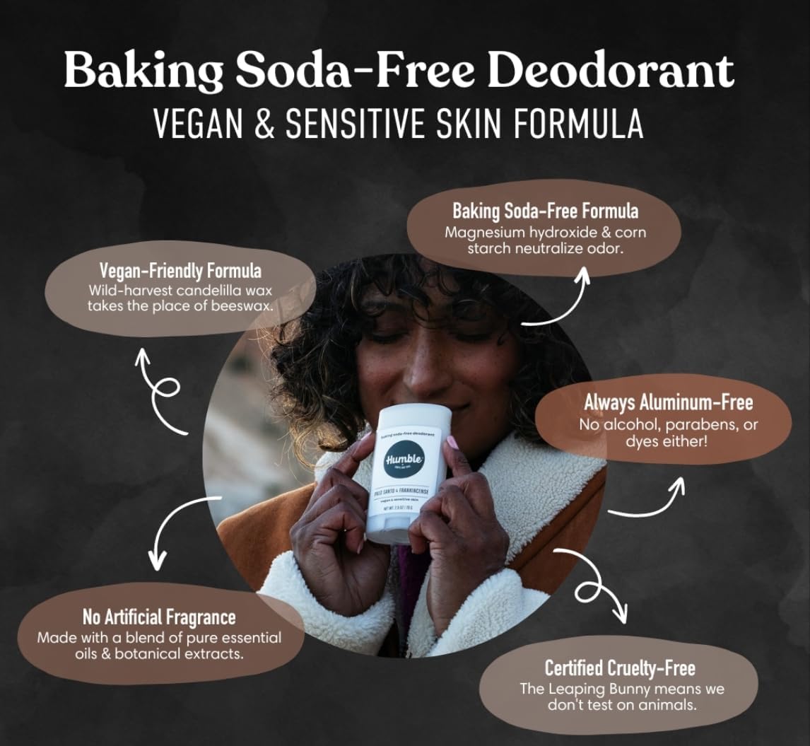 HUMBLE BRANDS Aluminum-Free Deodorant, Vegan and Cruelty- free, Formulated for Sensitive Skin, Simply Unscented, 2.5 Ounce (Pack of 1) - Image 7