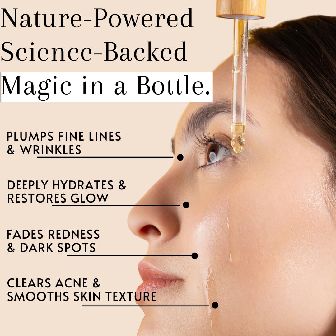 Hydrating Face Oil & Under-Eye Serum for Women & Men – Organic Tsubaki, Calendula, Vitamin E Jojoba Oil & Rice Bran for Glowy Skin, Even Skin Tone & Dark Spots – Anti Aging Serum by Finally - Image 4