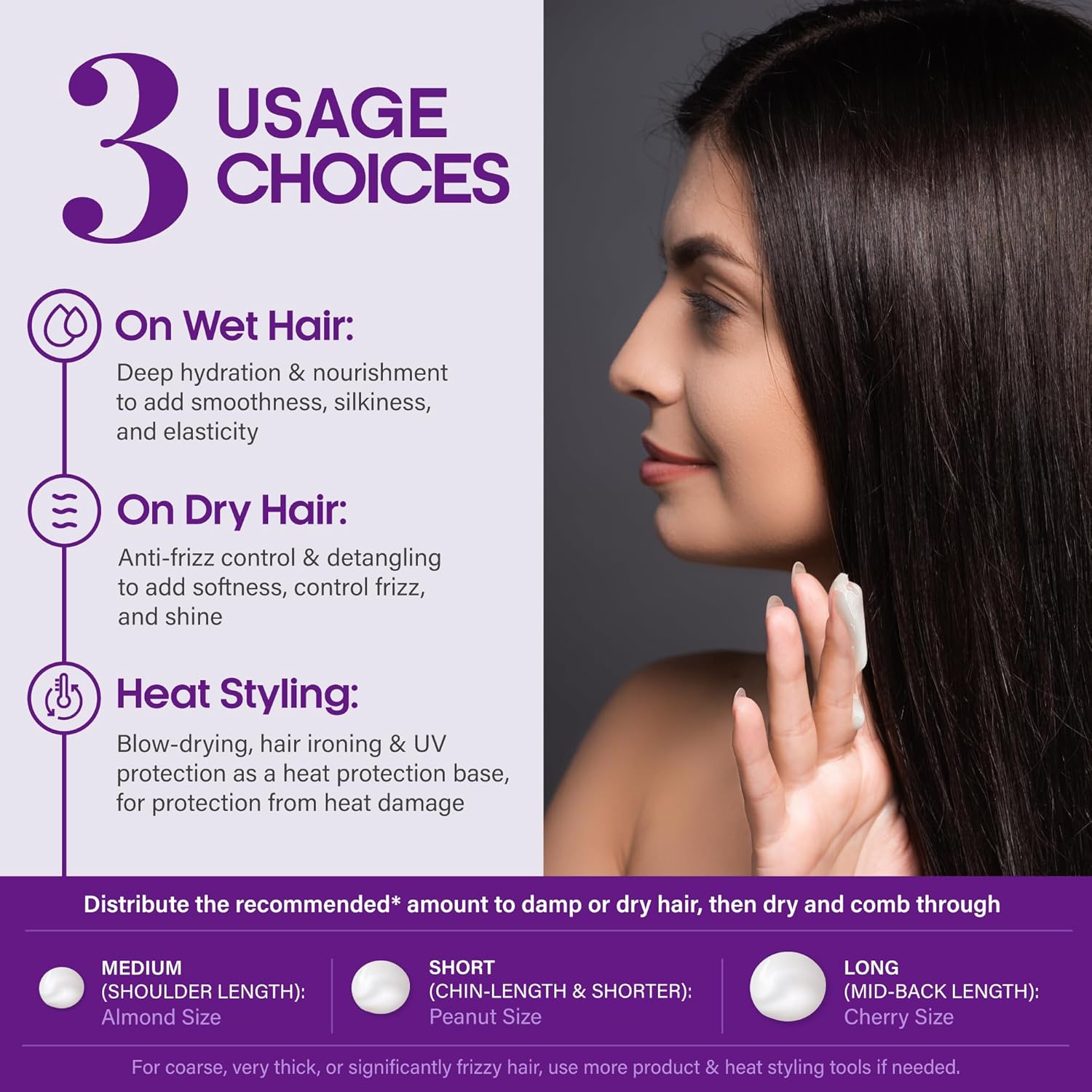 Hydrating Hair Serum for Frizzy and Damaged Hair - Keratin Hair Treatment for Dry Damaged Hair w/ Biotin, Castor Oil, Rosemary Oil, Hair Heat Protectant & Anti Frizz Hair Serum For Frizzy Hair, 5 Oz - Image 6