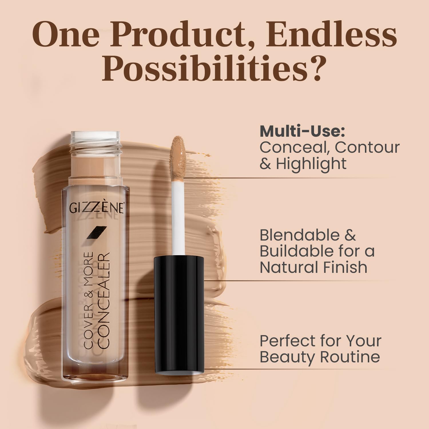 Hydrating Makeup Concealer – Long Lasting & Lightweight Concealer for Dark Circles & Spots with High Coverage for All Skin Types, Fine Lines & Eye Bags (Nude) (1 oz.) - Image 6