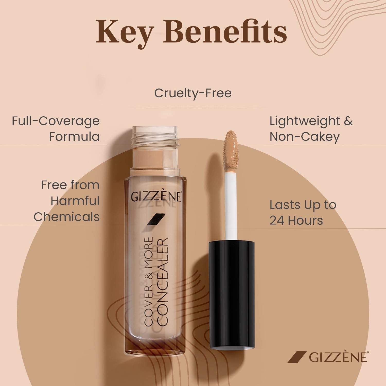 Hydrating Makeup Concealer – Long Lasting & Lightweight Concealer for Dark Circles & Spots with High Coverage for All Skin Types, Fine Lines & Eye Bags (Nude) (1 oz.) - Image 3