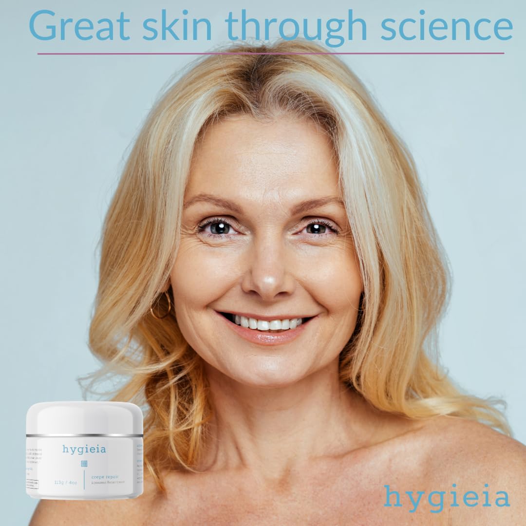 Hygieia Crepey Skin Liposomal Repair Cream – Anti-Aging Crepe Corrector Lotion for Loose Skin (Arms, Neck & Body) & Wrinkles – Retinol & Hyaluronic Acid Firming Cream with Idebenone – Made in USA, 4oz - Image 6