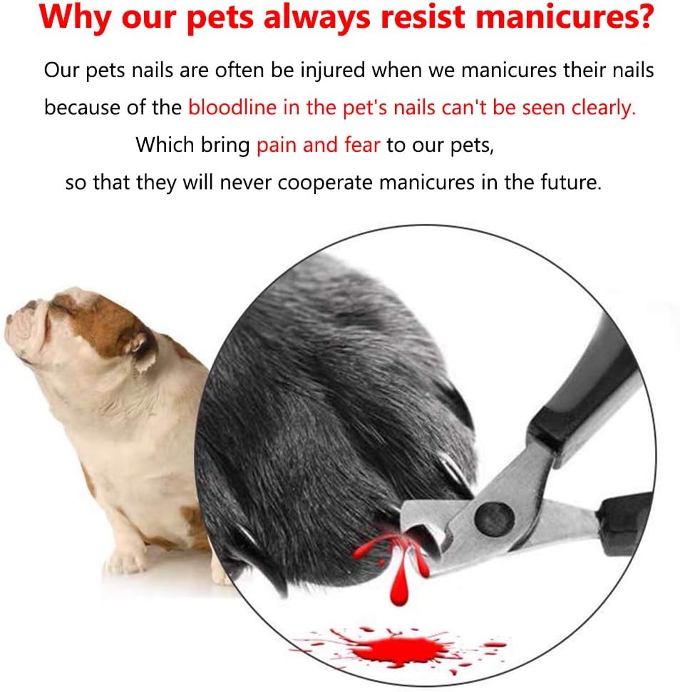 Illuminated Pet Nail Clipper, 5X Magnification Pet Nail Scissor Safe with LED Light, Pet Grooming Nail Care Tool Great for Dogs Cats - Image 2