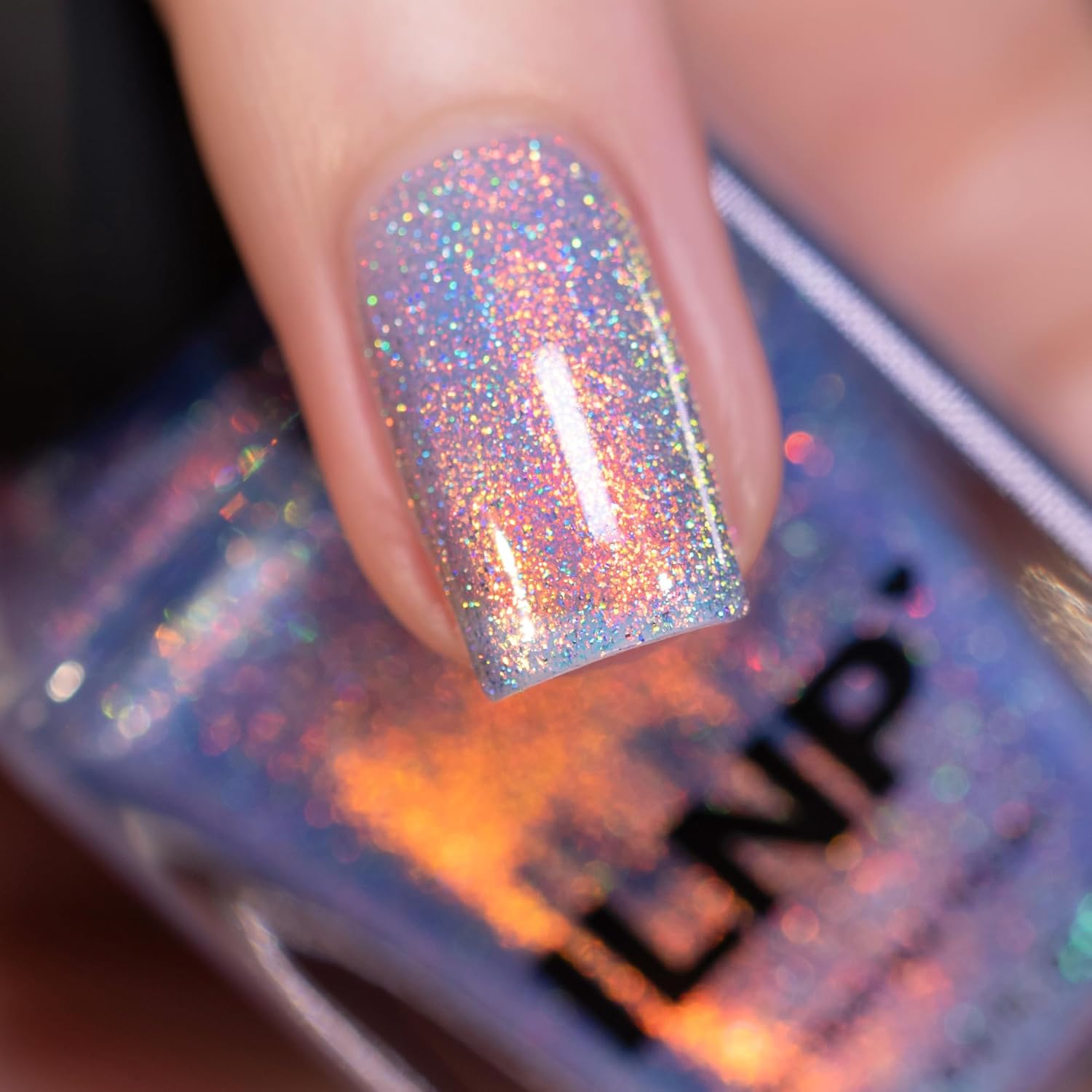 ILNP Bluebell Sky Blue Shimmer Nail Polish - Full Size - Image 2