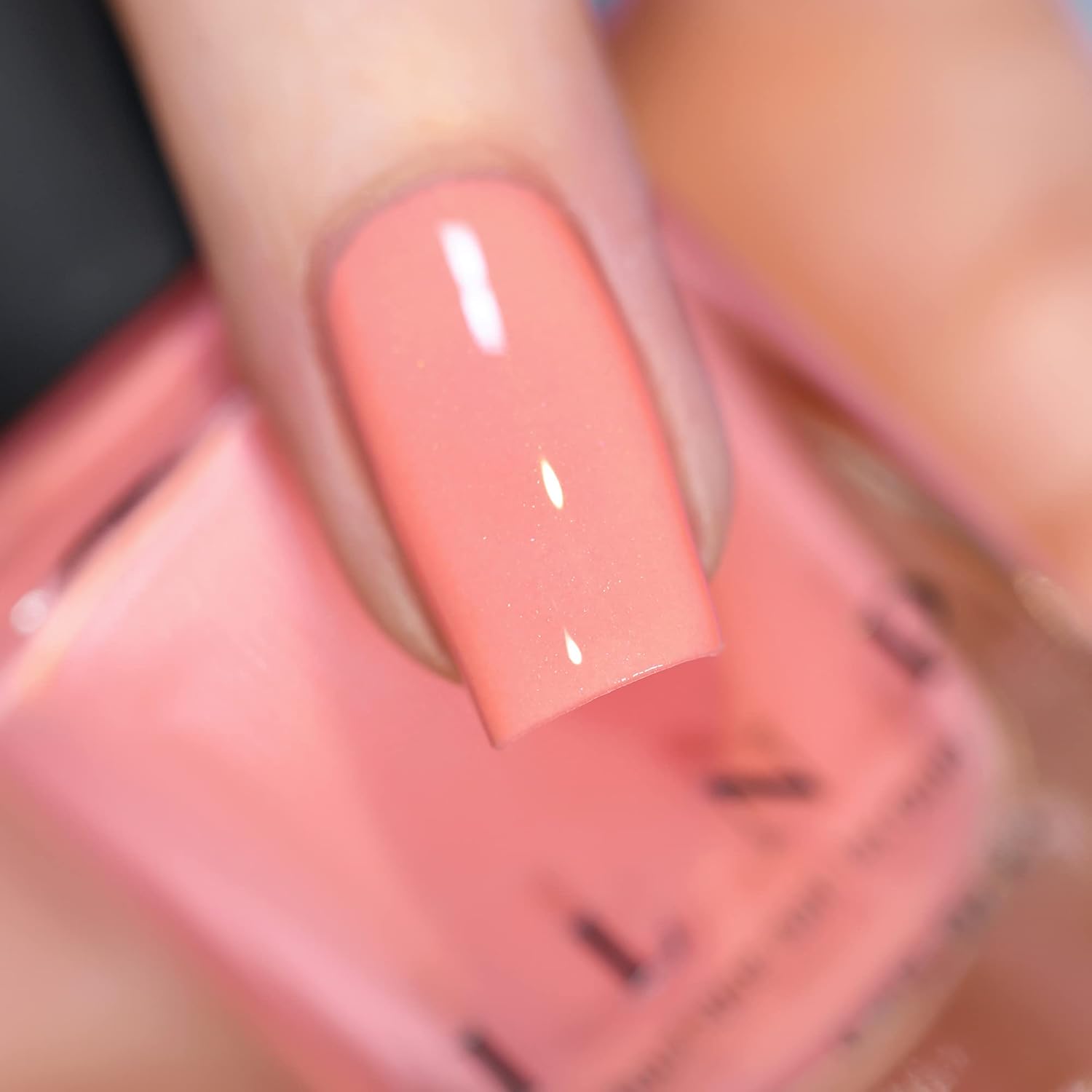 ILNP Hailey Soft Hibiscus Pink Holographic Nail Polish 15ml Capacity - Image 4