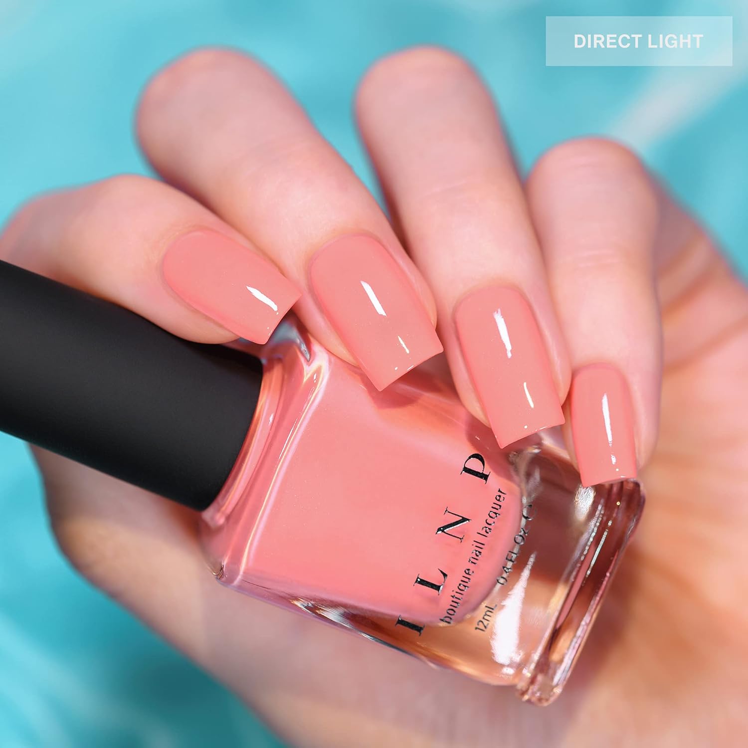 ILNP Hailey Soft Hibiscus Pink Holographic Nail Polish 15ml Capacity - Image 7