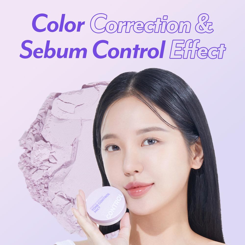 I'M MEME Compact - Purple Cotton Tone Control Pact | Korean Pressed Setting Powder With Berry Complex, Mineral, Translucent, for Blurring Effect, Makeup Compact, Oily Skin, Natural Coverage, 0.35 Oz - Image 5