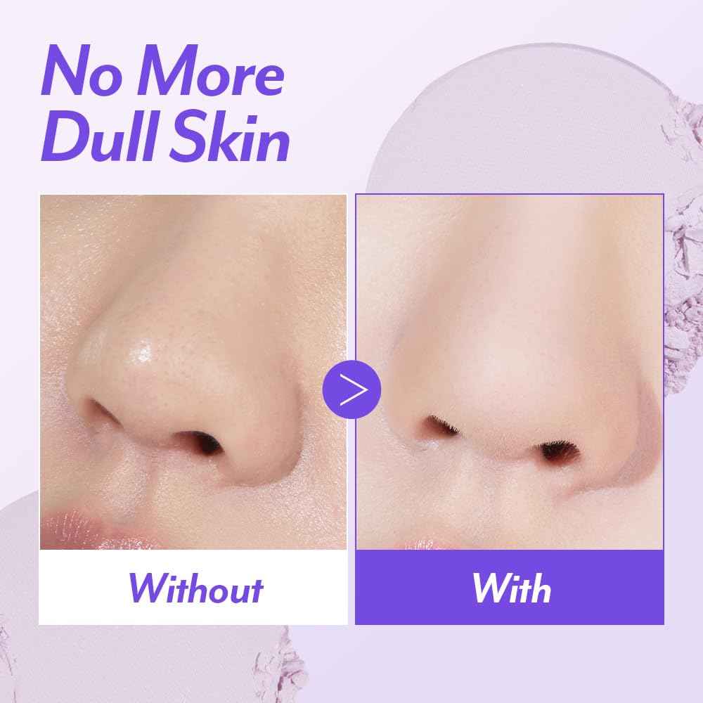 I'M MEME Compact - Purple Cotton Tone Control Pact | Korean Pressed Setting Powder With Berry Complex, Mineral, Translucent, for Blurring Effect, Makeup Compact, Oily Skin, Natural Coverage, 0.35 Oz - Image 3