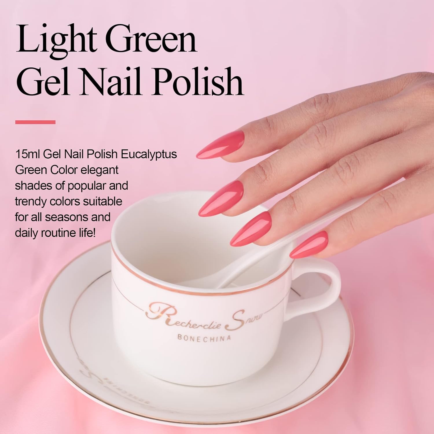 Imtiti Coral Red Gel Nail Polish, 1 Pcs 0.5 fl oz Coral red gel nail polish Color Soak Off Gel Polish Nail Art Manicure Salon DIY Nail Lamp Gel Nail Design Christmas Decoration - Image 2