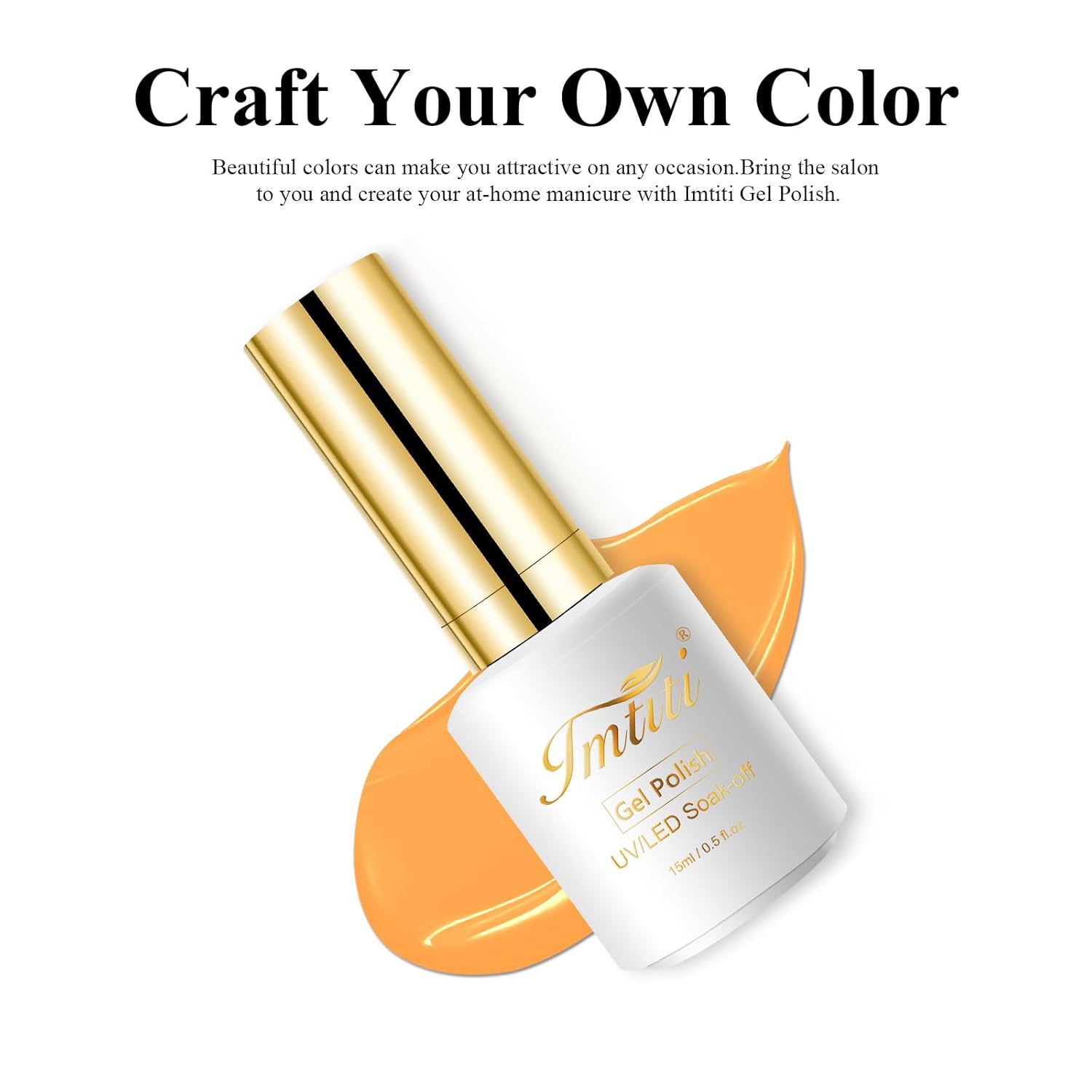 Imtiti Pastel Gel Nail Polish, 0.5 Fl Oz Light Yellow Orange, Spring/Summer/Easter Gel Nail Polish DIY Nail Art Starter Manicure Salon Kit - Image 7