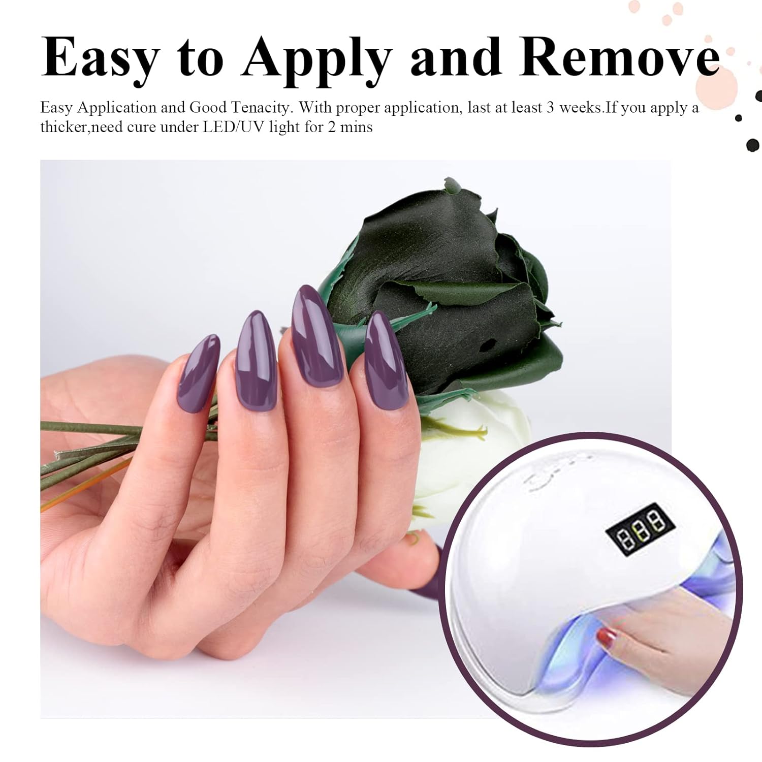 Imtiti Taupe Gray Gel Nail Polish, 1 Pcs 15ml Dark Gray Color Soak Off LED Long-Lasting Nail Gel Polish Nail Art Starter Manicure Salon DIY at Home, 0.5 Fluid Ounces - Image 2