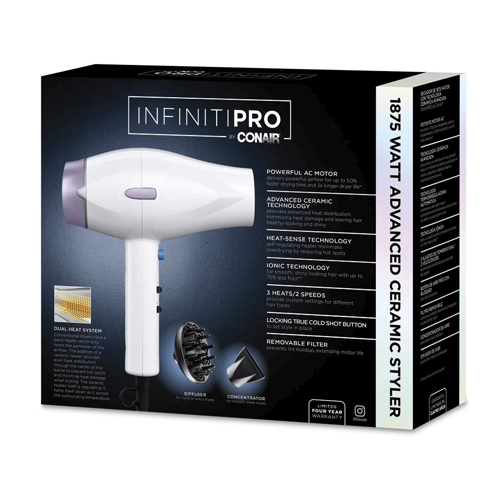 INFINITIPRO BY CONAIR 1875 Watt Advanced Ceramic Hair Dryer with Heat-Sense Technology - Image 7