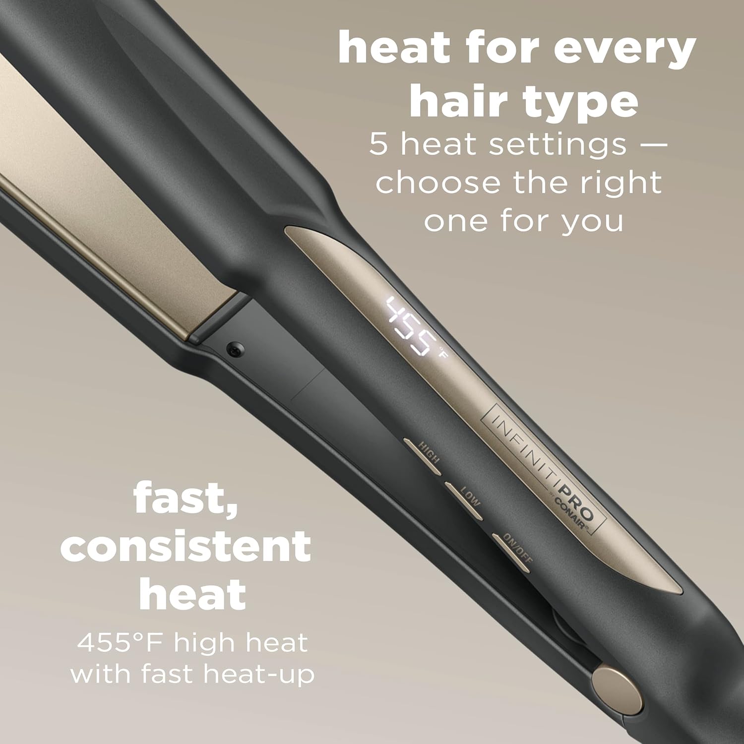INFINITIPRO BY CONAIR Tourmaline Ceramic 1 1/4-inch Digital Flat Iron Hair Straightener - Image 4