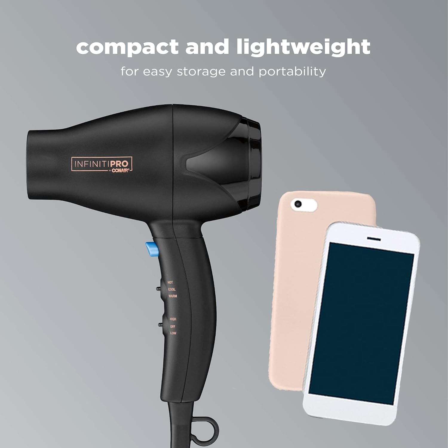 INFINITIPRO BY CONAIR Travel Hair Dryer, Mighty Mini Compact Lightweight Professional AC Motor Hair Dryer - Image 3