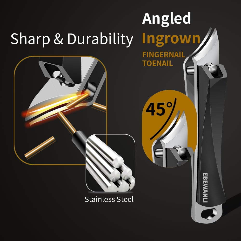 Ingrown Nail Clippers, Slanted Curved Blade Toe Nail Clippers for Ingrown Toenails & Fingernail, Stainless Steel Toenail Clippers Cutter, Angled Nail Clippers for Seniors, Men, Women - Image 5