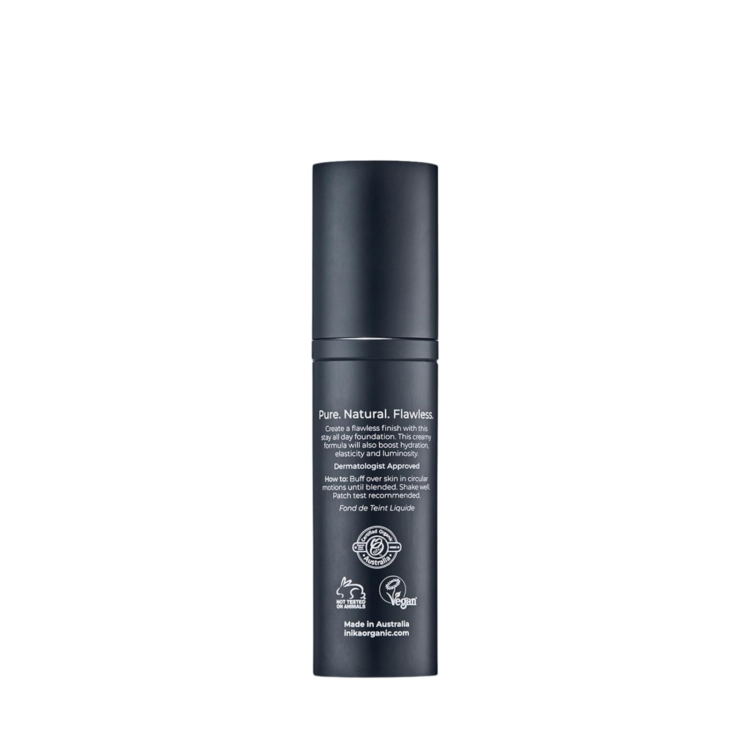 INIKA Organic Full Coverage Liquid Foundation Makeup with Hyaluronic Acid and Argan Oil, Vegan and Organic Foundation for Skin Elasticity and Plumpness, Natural Coverage, Tan, 30ml - Image 9