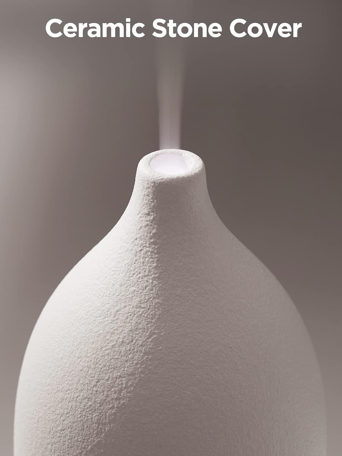 InnoGear Oil Diffuser, 150ML Ceramic Diffuser for Essential Oils Handcrafted Aromatherapy Diffuser Ultrasonic Cool Mist Humidifier with 2 Mist Modes Waterless Auto Off for Room Office, White - Image 3