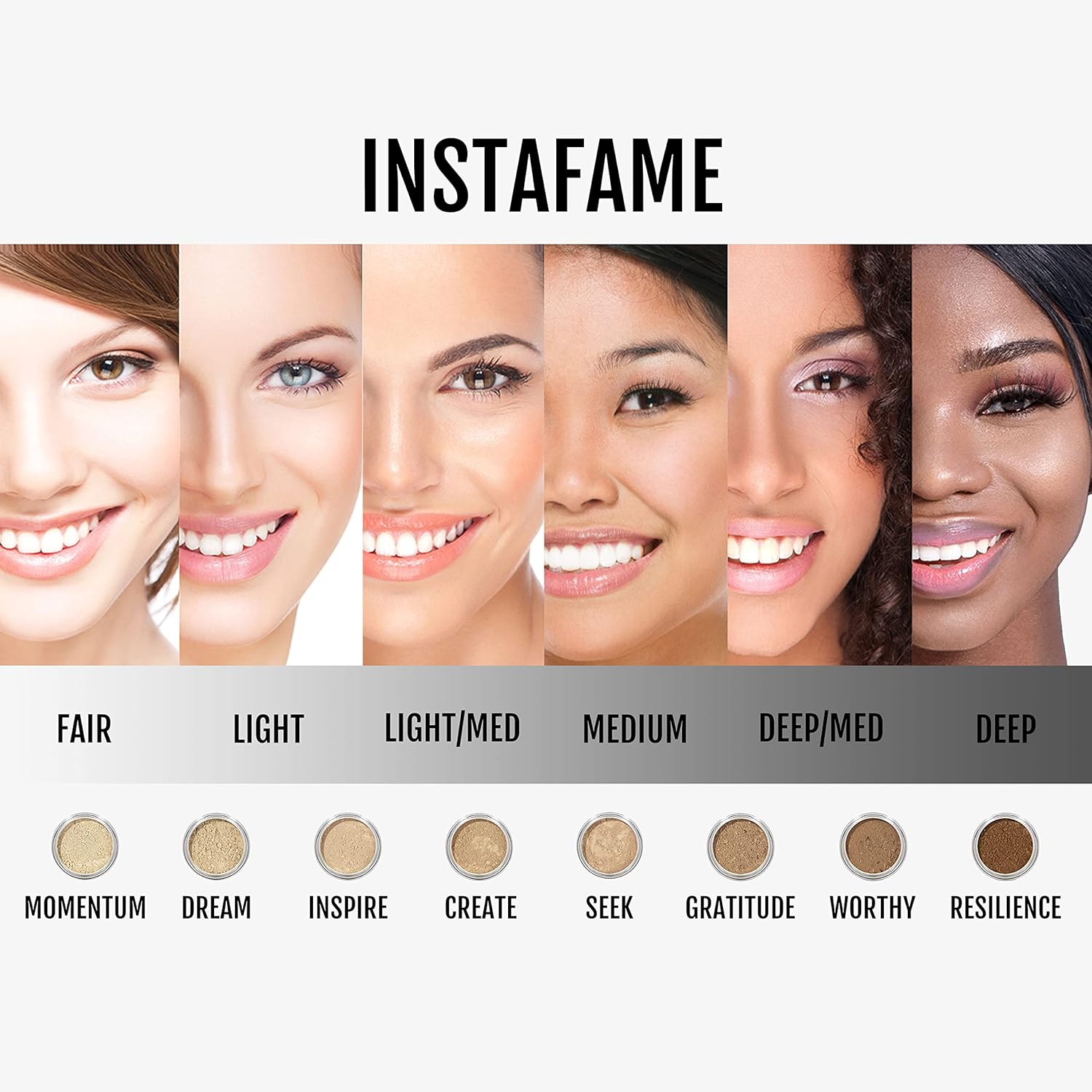 InstaFame Loose Mineral Foundation Powder, Full Coverage Matte With Natural SPF for Sensitive Skin, Seek - Image 2