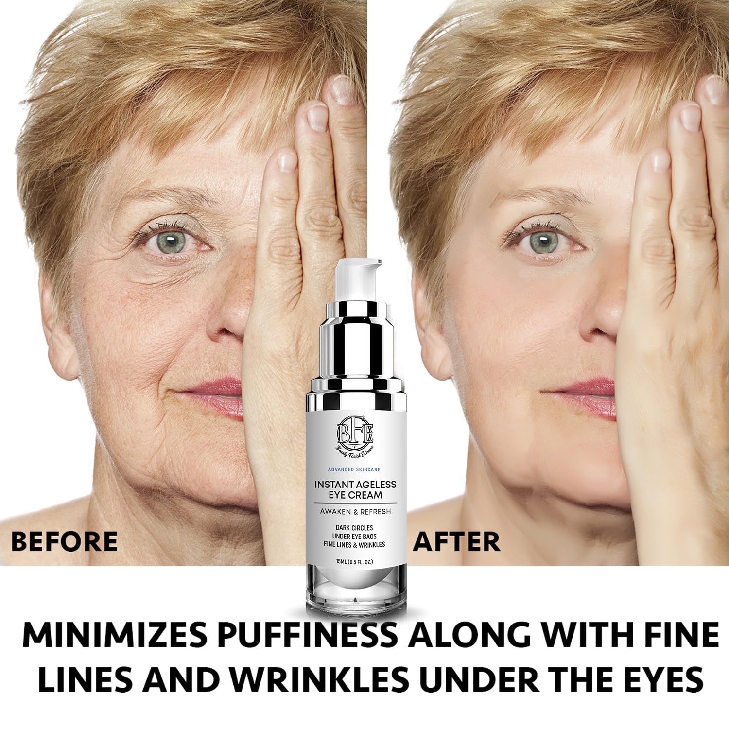 Instant Ageless Eye Cream - Reduces Under Eye Puffiness. Lift Technology to Tighten & Firm Sagging Skin Around Eyes. Works within Seconds. Smooths Away Fine Lines & Wrinkles for Men & Women. - Image 5