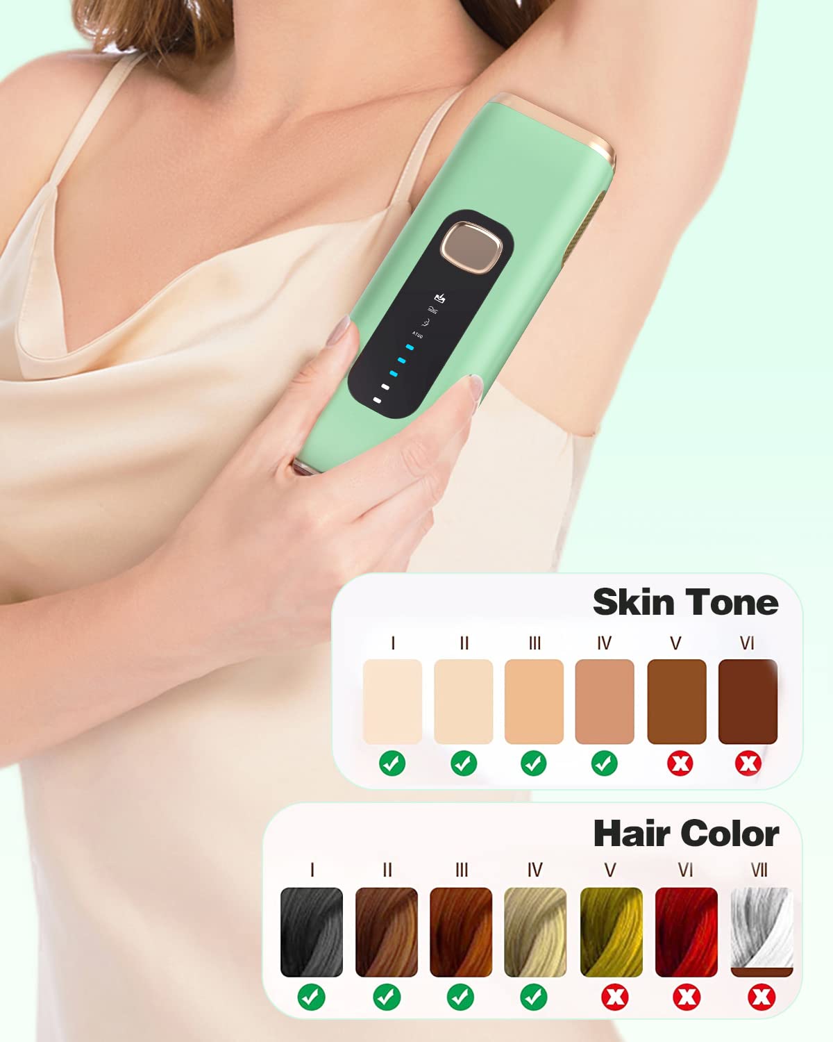 IPL Laser Hair Removal Device for Women Men at Home, Upgraded to 999,900 Flashes Permanent for Facial Legs Arms Bikini Line Whole Body Treatment - Image 6