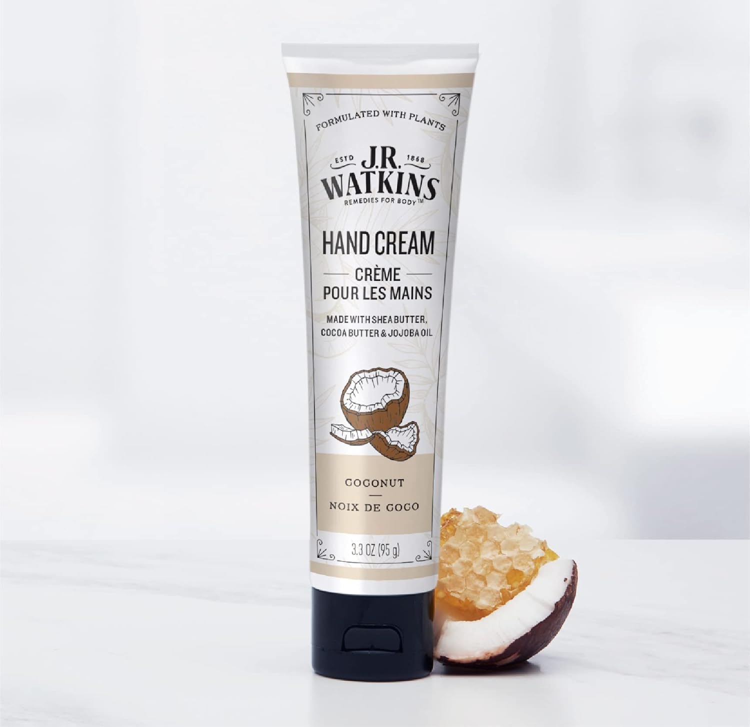 J.R. Watkins Natural Moisturizing Hand Cream, Coconut, Hydrating Hand Moisturizer with Shea Butter, Cocoa Butter, and Avocado Oil, USA Made and Cruelty Free, 3.3oz - Image 6
