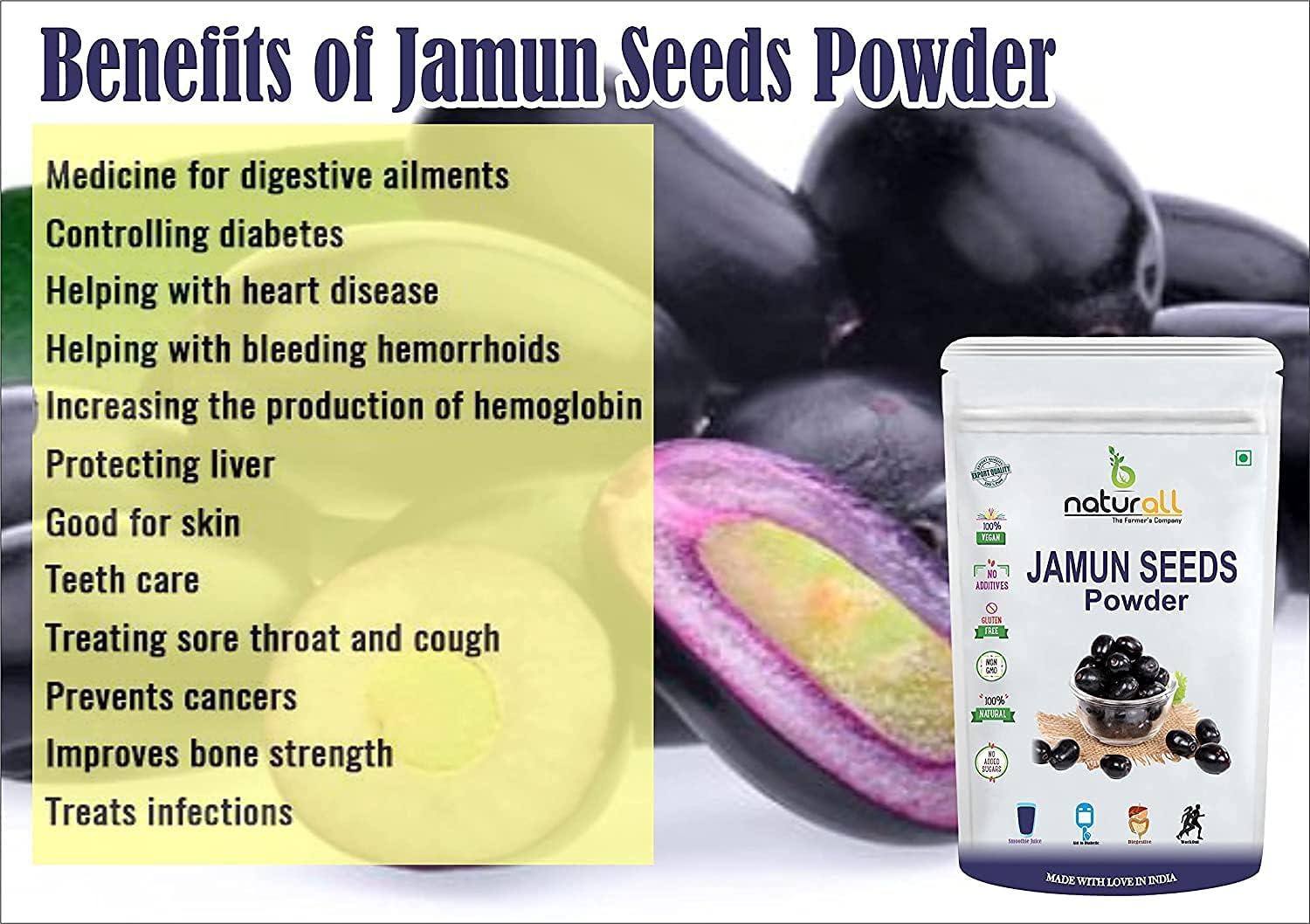 Jamun Seeds Powder for Diabetes | Sugar Balance - 200 GM by B Naturall - Image 4