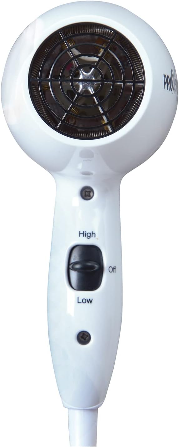 Jerdon 1600W Compact Hair Dryer - White Travel Hair Dryer with 72" Power Cord - JHD8W - Image 2
