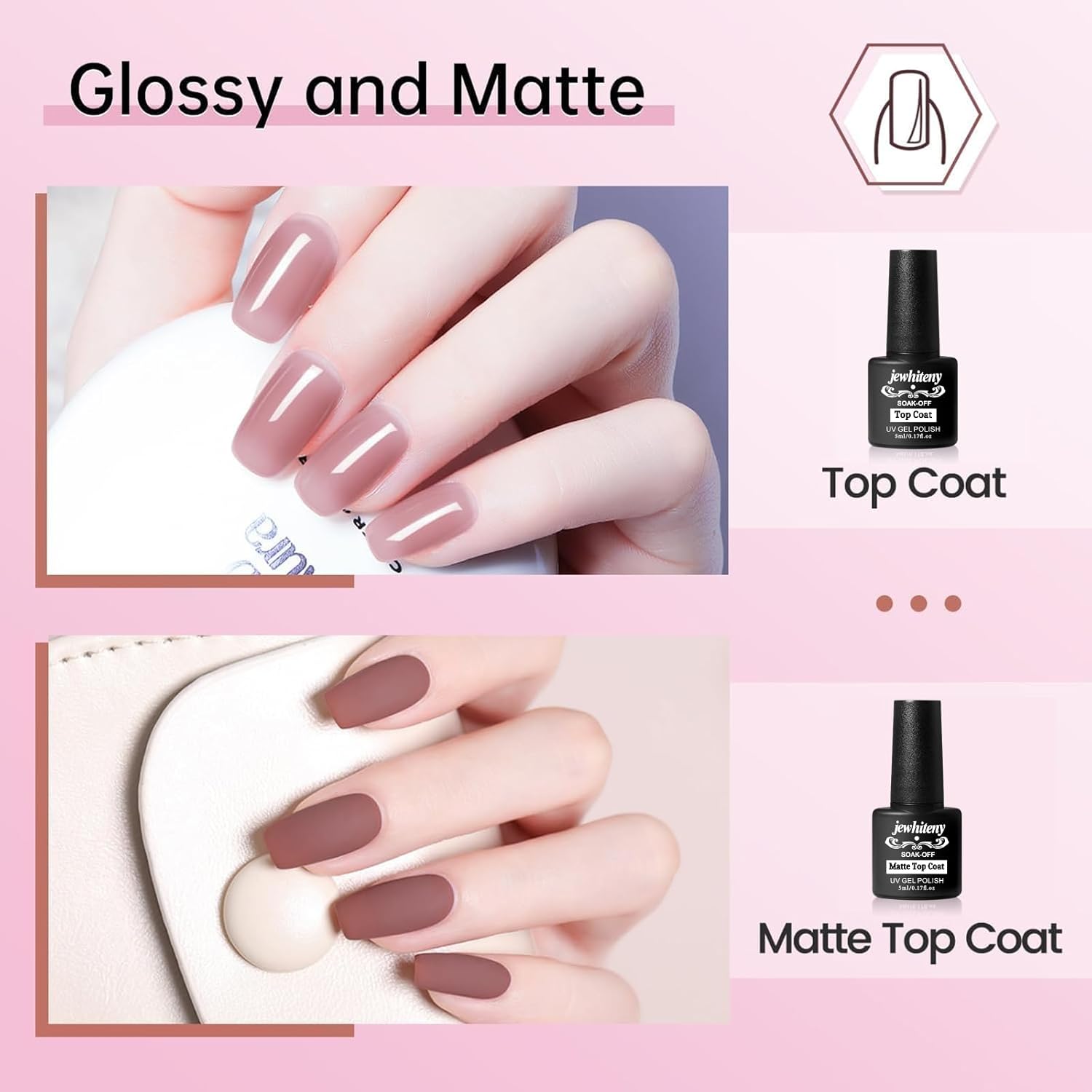JEWHITENY Poly Extension Gel Nail Kit 14 PCS Poly Gel Kit with Slip Solution and Mini Lamp Nail Art Design Beginner - Image 5