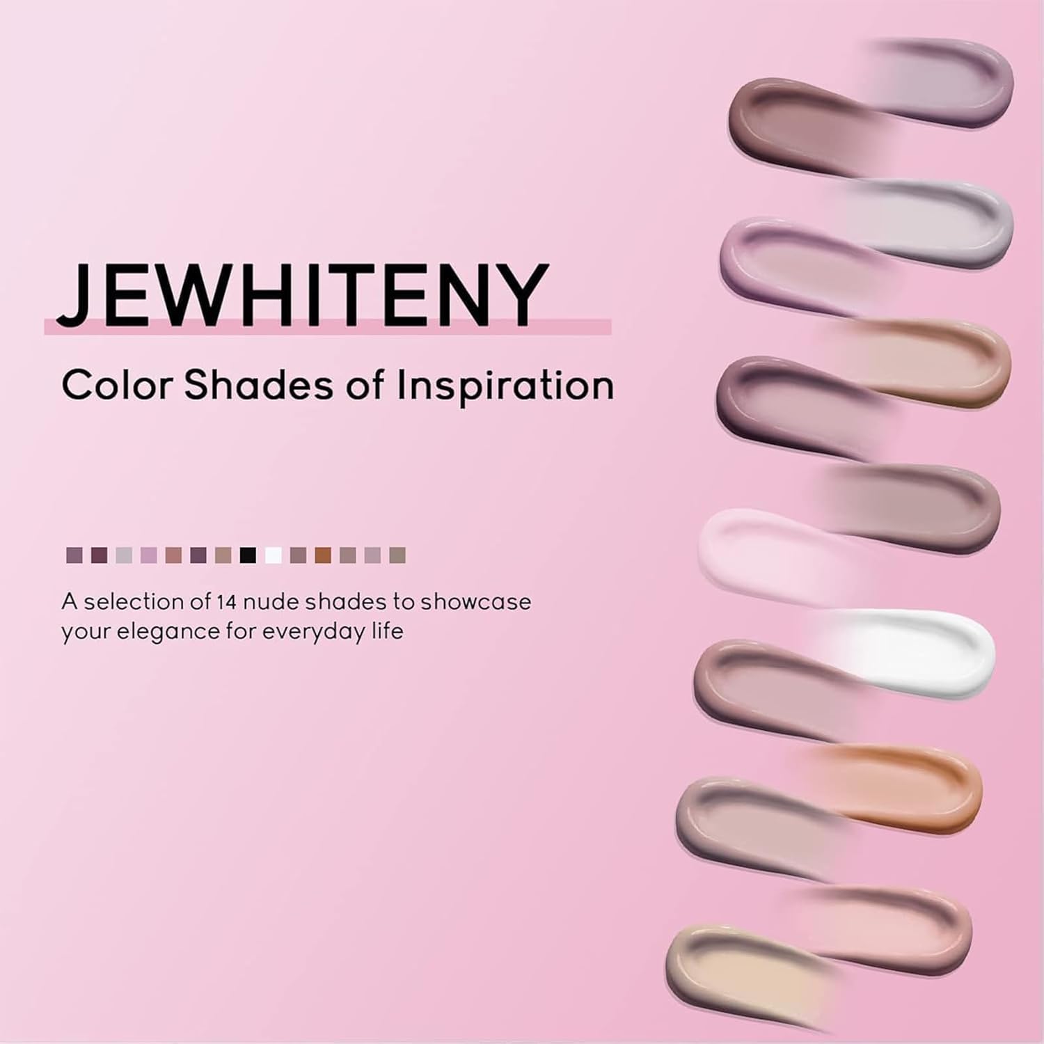 JEWHITENY Poly Extension Gel Nail Kit 14 PCS Poly Gel Kit with Slip Solution and Mini Lamp Nail Art Design Beginner - Image 3