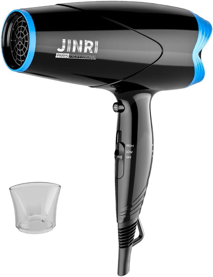 JINRI Hair Dryer, Lightweight Ceramic Negative Ion Hair Dryer with 2 Speed Settings, 6ft Power Cord, Hanging Loop, Removable Air Filter - Image 7