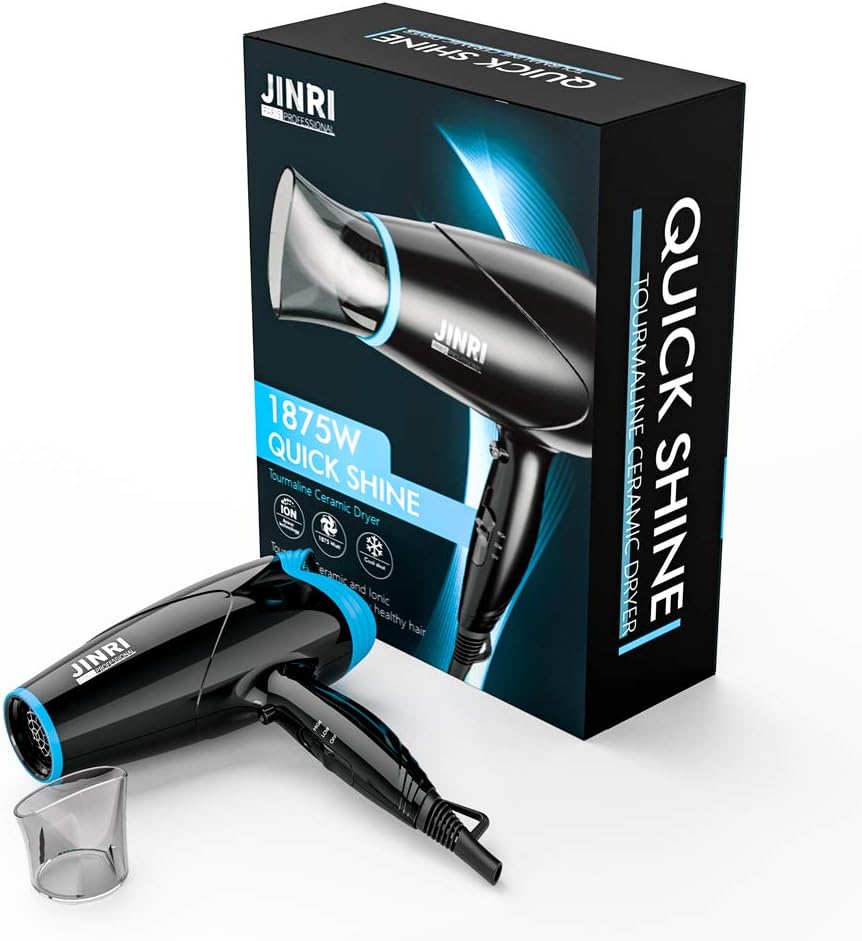 JINRI Hair Dryer, Lightweight Ceramic Negative Ion Hair Dryer with 2 Speed Settings, 6ft Power Cord, Hanging Loop, Removable Air Filter - Image 2