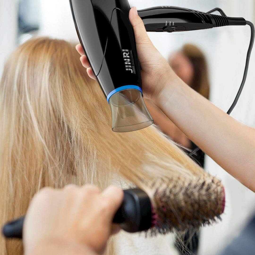 JINRI Hair Dryer, Lightweight Ceramic Negative Ion Hair Dryer with 2 Speed Settings, 6ft Power Cord, Hanging Loop, Removable Air Filter - Image 4