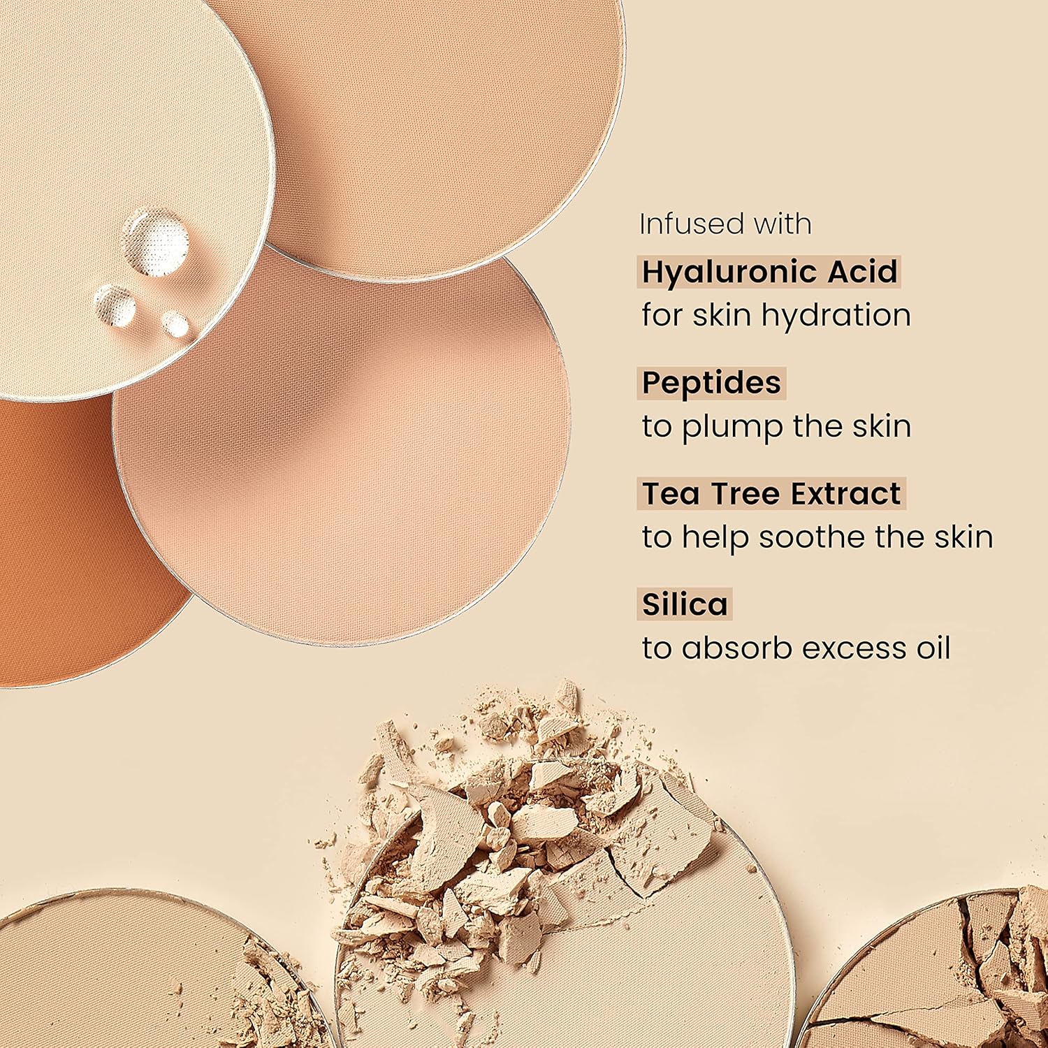JOAH Perfect Complexion Cashmere Powder Foundation, Medium Face Coverage, Matte Finish, Korean Makeup, Compact Design For Oily & All Skin Types, 16 Hour Wear, Tan with Warm Undertones - Image 4