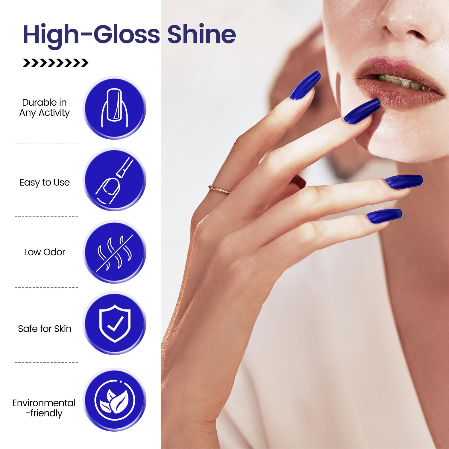 JODSONE 10ml Gel Polish Dark Blue Gel Polish Nail Soak Off U V LED Nail Lamp Art Manicure Salon DIY Home Solid Color Gel Gift for Women Girls - Image 6