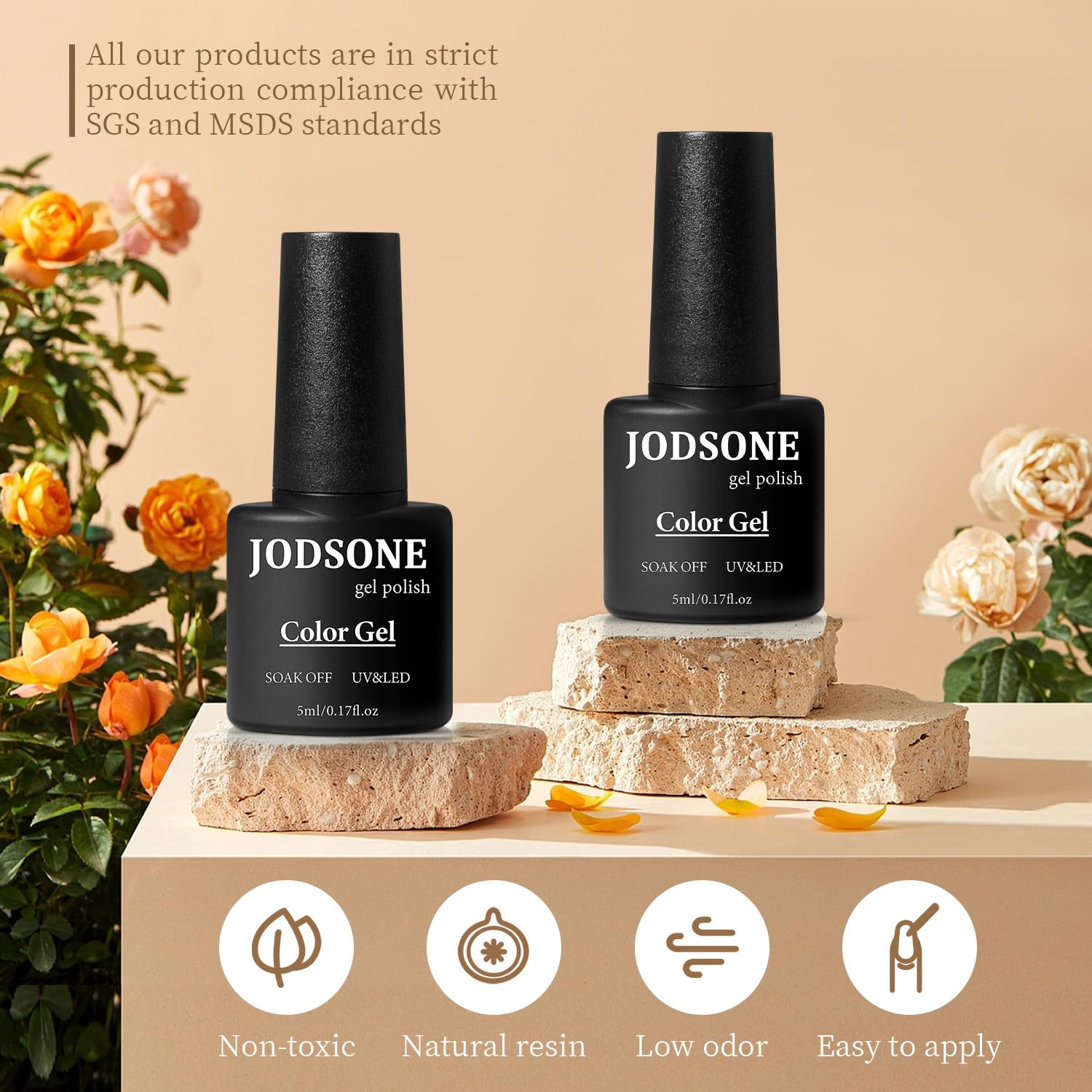 JODSONE 60 PCS Gel Nail Polish Set with 5 Bottles of Base and Glossy Matte Top Coat Soak off Gel Nail Set Suitable for All Seasons Gifts - Image 6