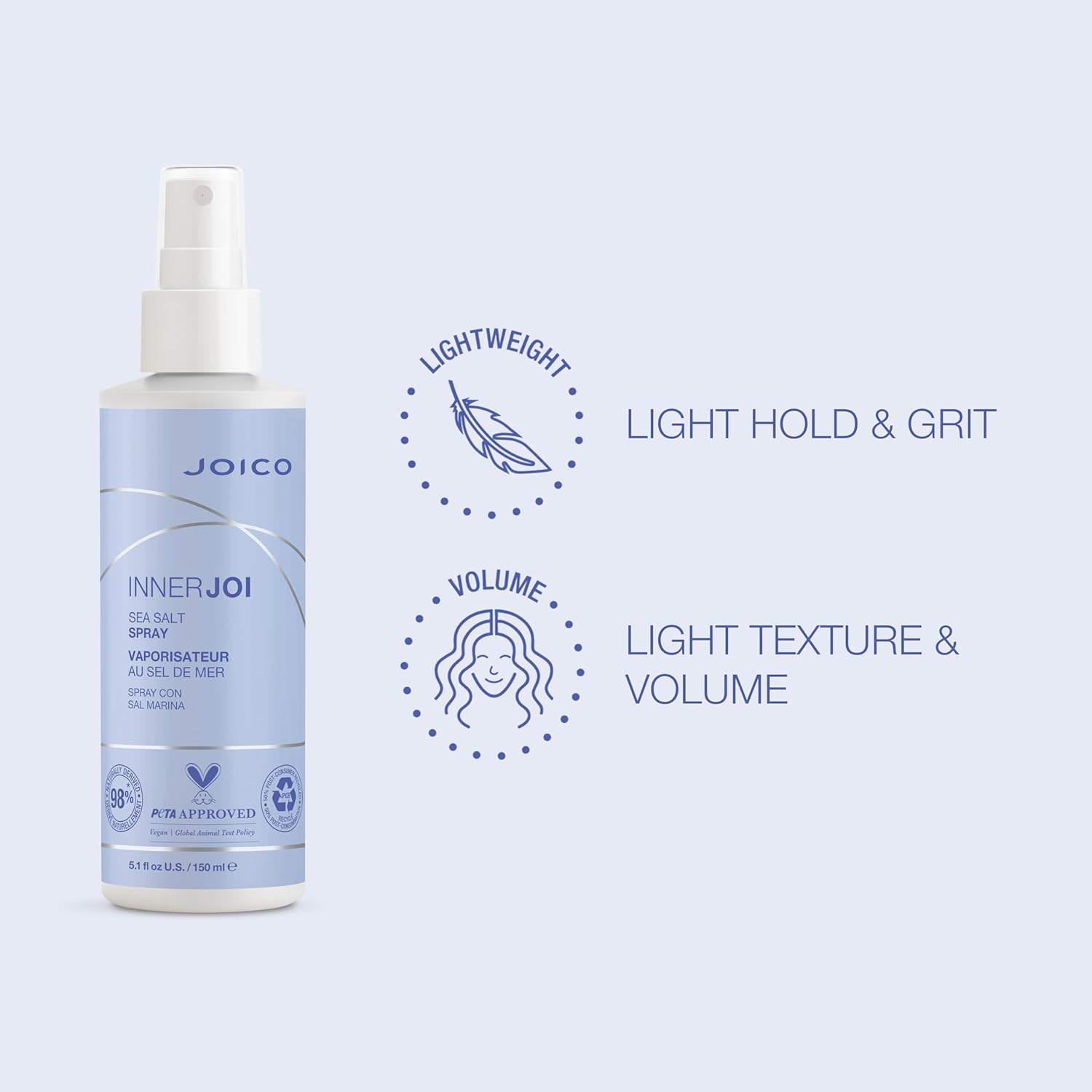 Joico InnerJoi Sea Salt Spray | Styling For All Hair Types | Sulfate & Paraben Free | Naturally-Derived Vegan Formula - Image 3