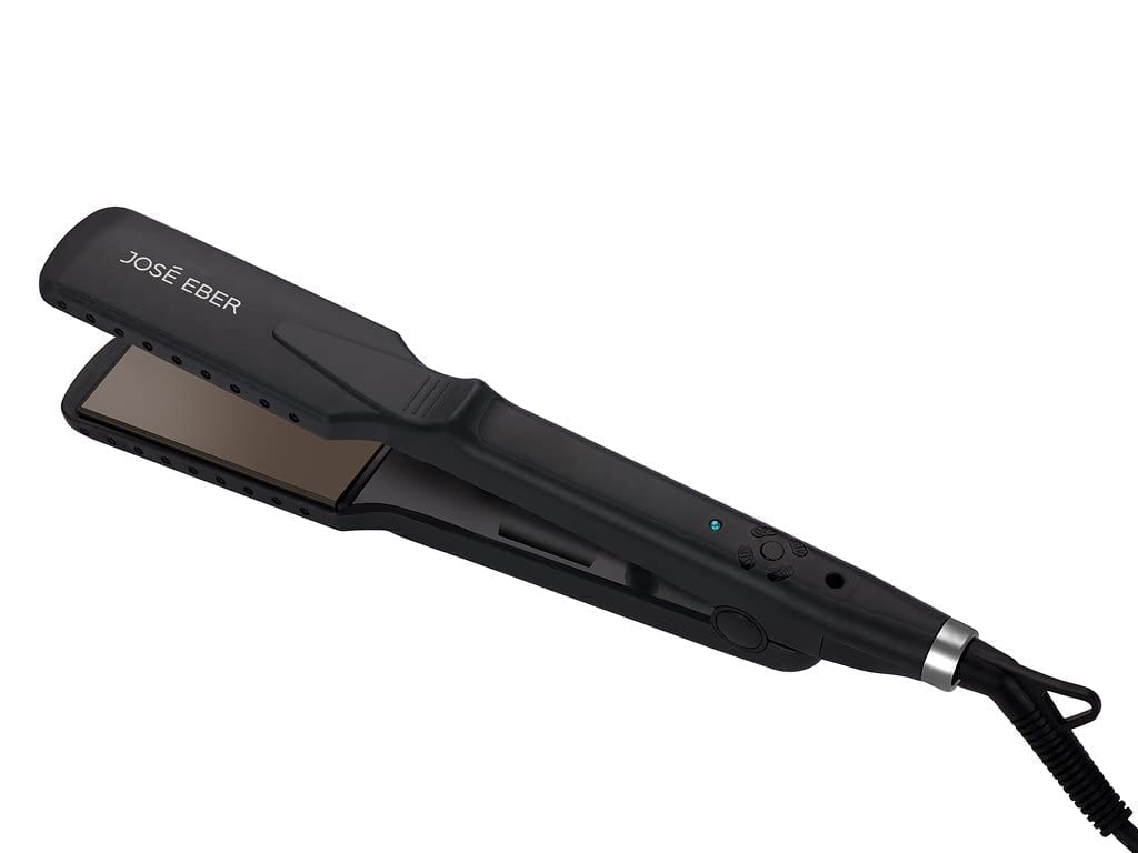 Jose Eber Wet & Dry Flat Iron Straightener Dual Voltage 110V-240V, Use on Wet or Dry Hair, Wide Floating Plates, Charcoal - Image 2
