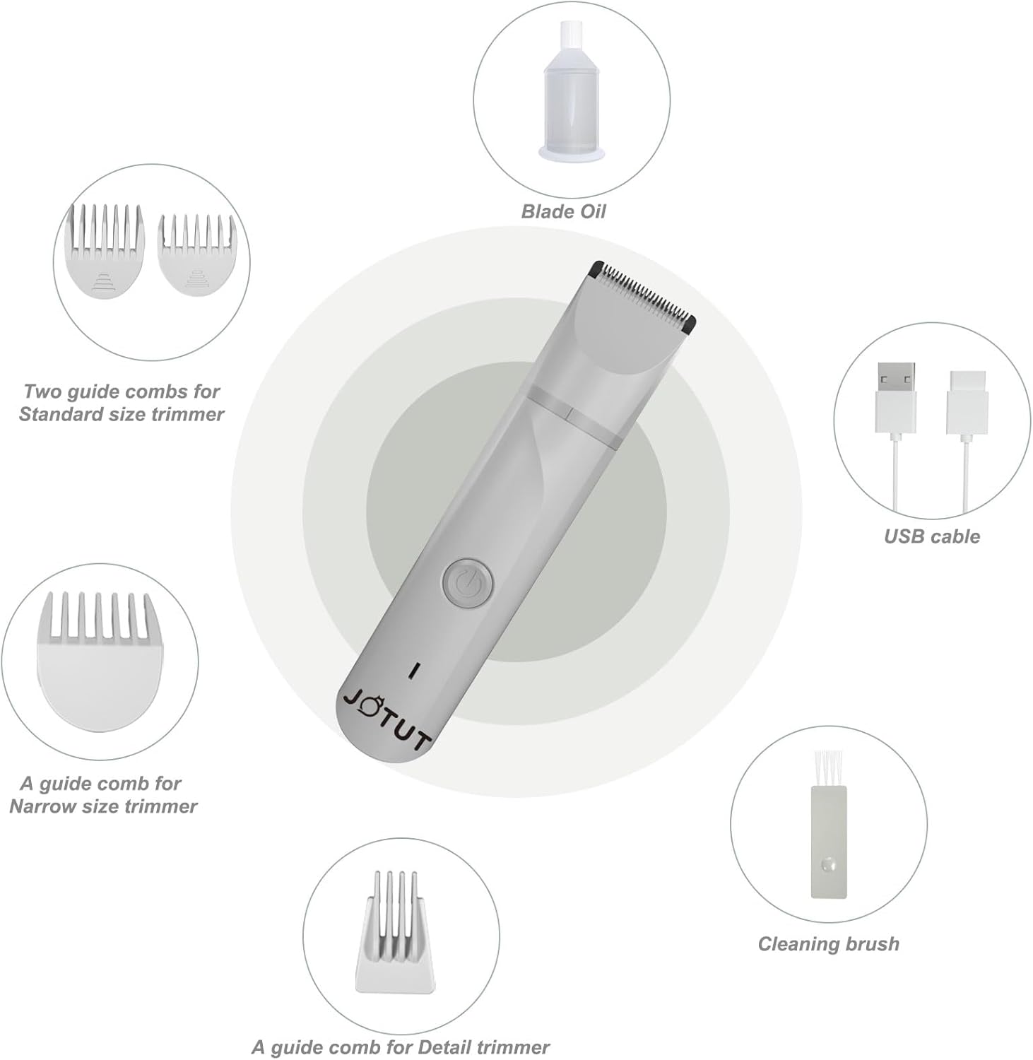 JOTUT Small Dog Paw Trimmer for Grooming Electric Cordless Low Noise for Trimming Pet's Hair 4 in 1 Quiet Cordless Dog Clippers Nail Grinder Shaver for Small Pets - Image 8