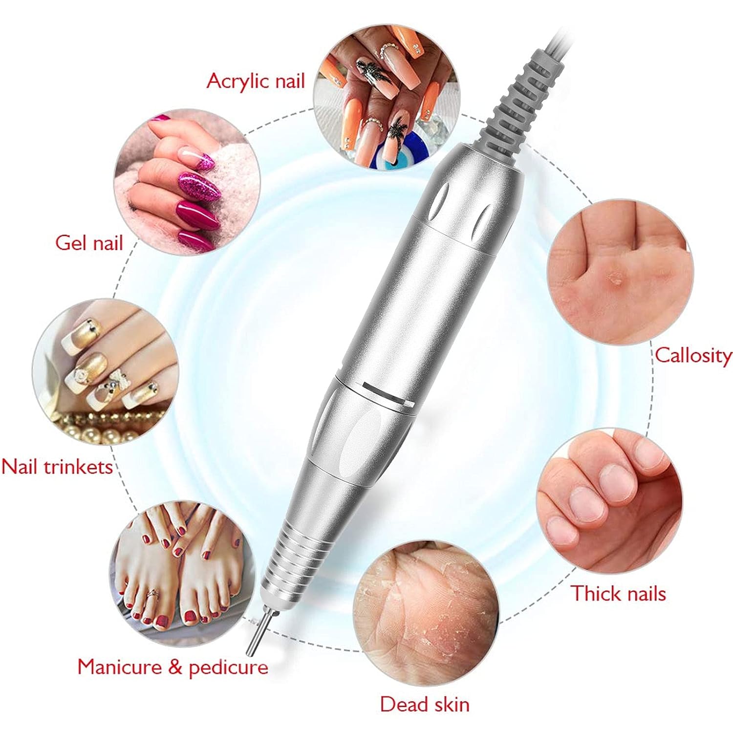 Joyzan Electric Nail Drill Pen, 35000RPM Handle Handpiece Polishing Machine Part Replacement Aluminum Alloy File Acrylic Powder Remover Gel Polisher Grinder Portable Manicure Pedicure Art Tool - Image 5