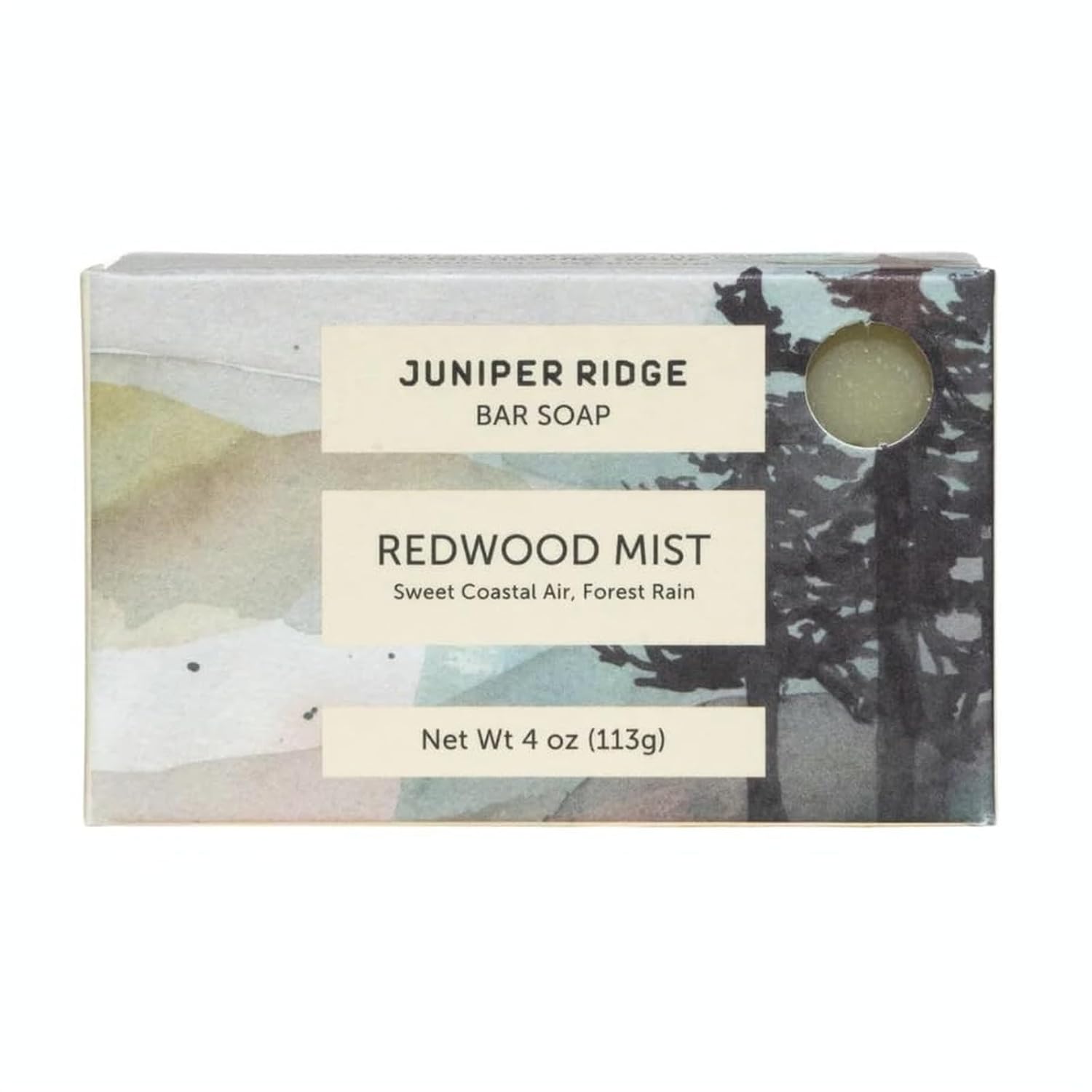 JUNIPER RIDGE Redwood Mist Bar Soap - Cold Processed Mild Castile Soap - Plant Based Ingredients & Steam Distilled Essential Oils - Paraben, Phthalate, Dye, Cruelty, & Preservative Free - 4oz Bar