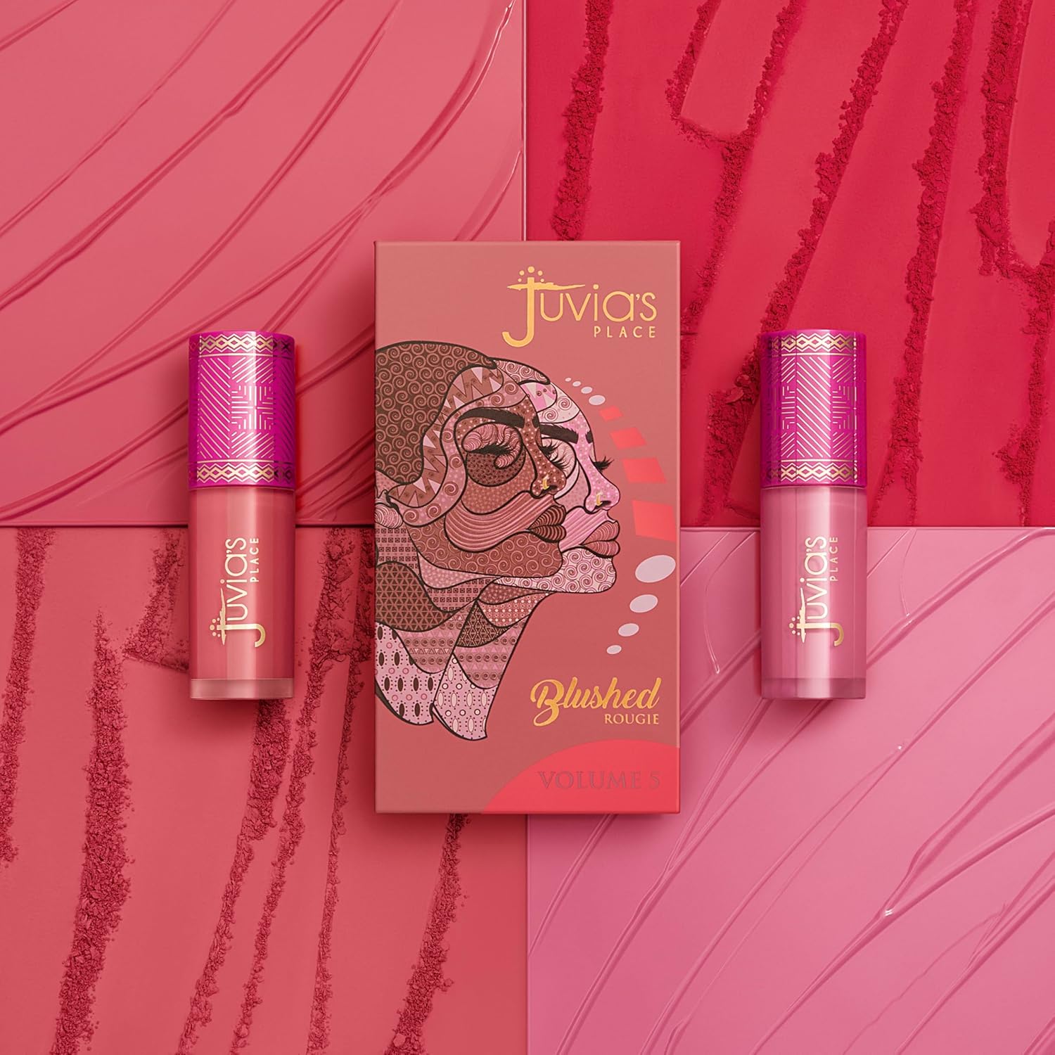 Juvia's Place Blushed Duo Blush Volume5 - Two Tone Pigmented Buildable Pressed Mineral Powder - Rosy Natural Cheeks Matte Fresh Finish for All Skin Color - Image 3