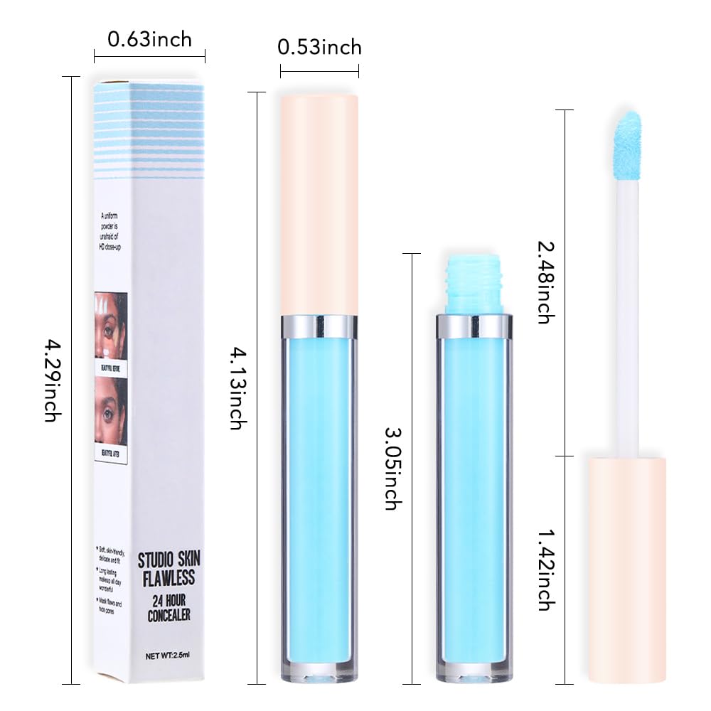 Kaely 2Pcs Color Correcting Blue Concealer Stick,Face Foundation Contour Makeup Pen Pencil,Eye Brightener Waterproof,corrector de ojeras,Conceals Dark Circles Scars Blemishes,Vegan Cosmetic,03 - Image 6