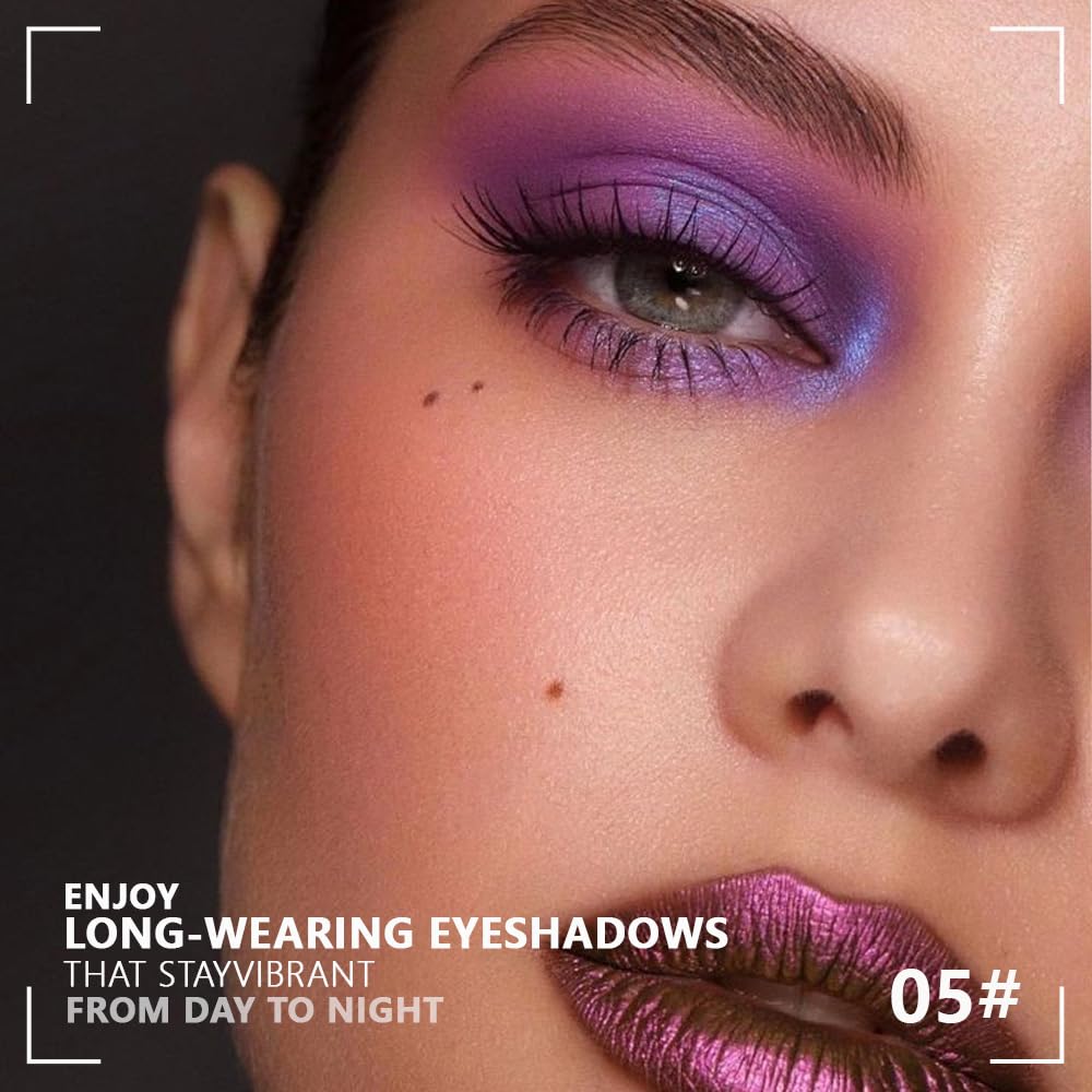 Kaely Powder Eyeshadow Quad, Lavender Purple Glitter Eyeshadow Palette Makeup, Neutral Eye Shadow Palette for Older Women Pigmented Waterproof, sombras para ojos, Blendable, Cruelty-free, 05 - Image 2