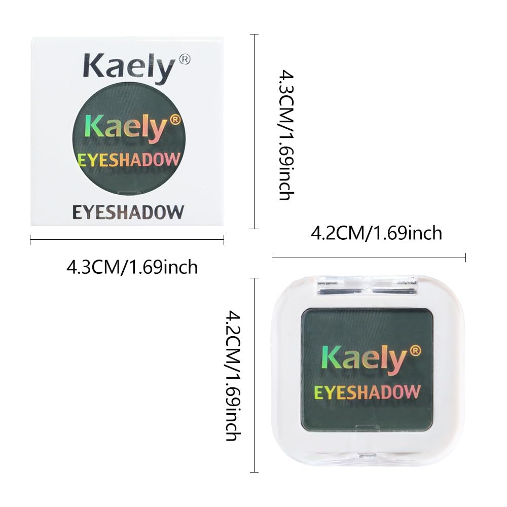 Kaely Pressed Single Eyeshadow Makeup, Forest Green Matte Highly Pigmented Monochrome Eye Shadow Palette, Waterproof Neutral Powde Mini Eyeshadow, sombras para ojos, Lightweight Blendable, 16 - Image 6