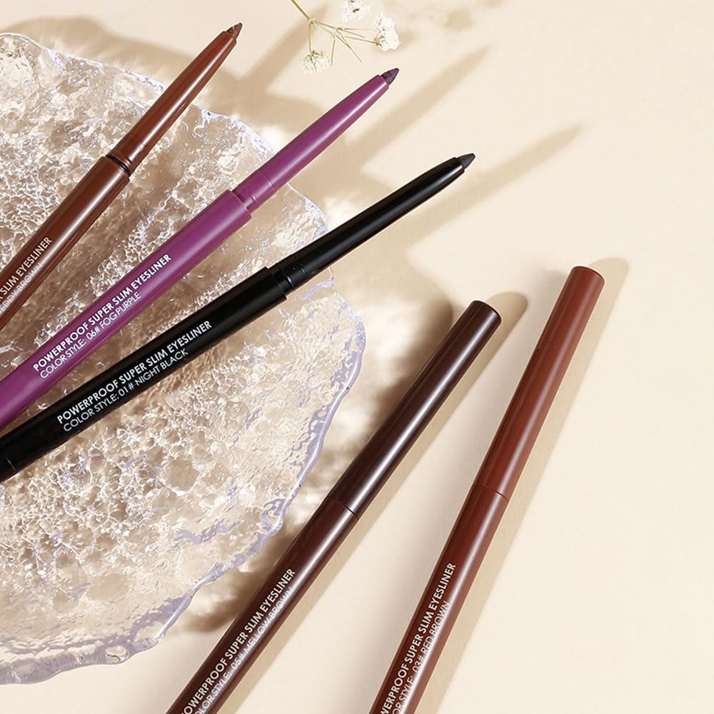 Kaely Red Brown Gel Eyeliner,Smooth Eye Liner Waterproof Smudge Proof,Multi-Use Pencil Eyeliner,Built in Sharpener,Longwearing Eye Makeup,Vegan,delineador de ojos contra el agua,03 - Image 6