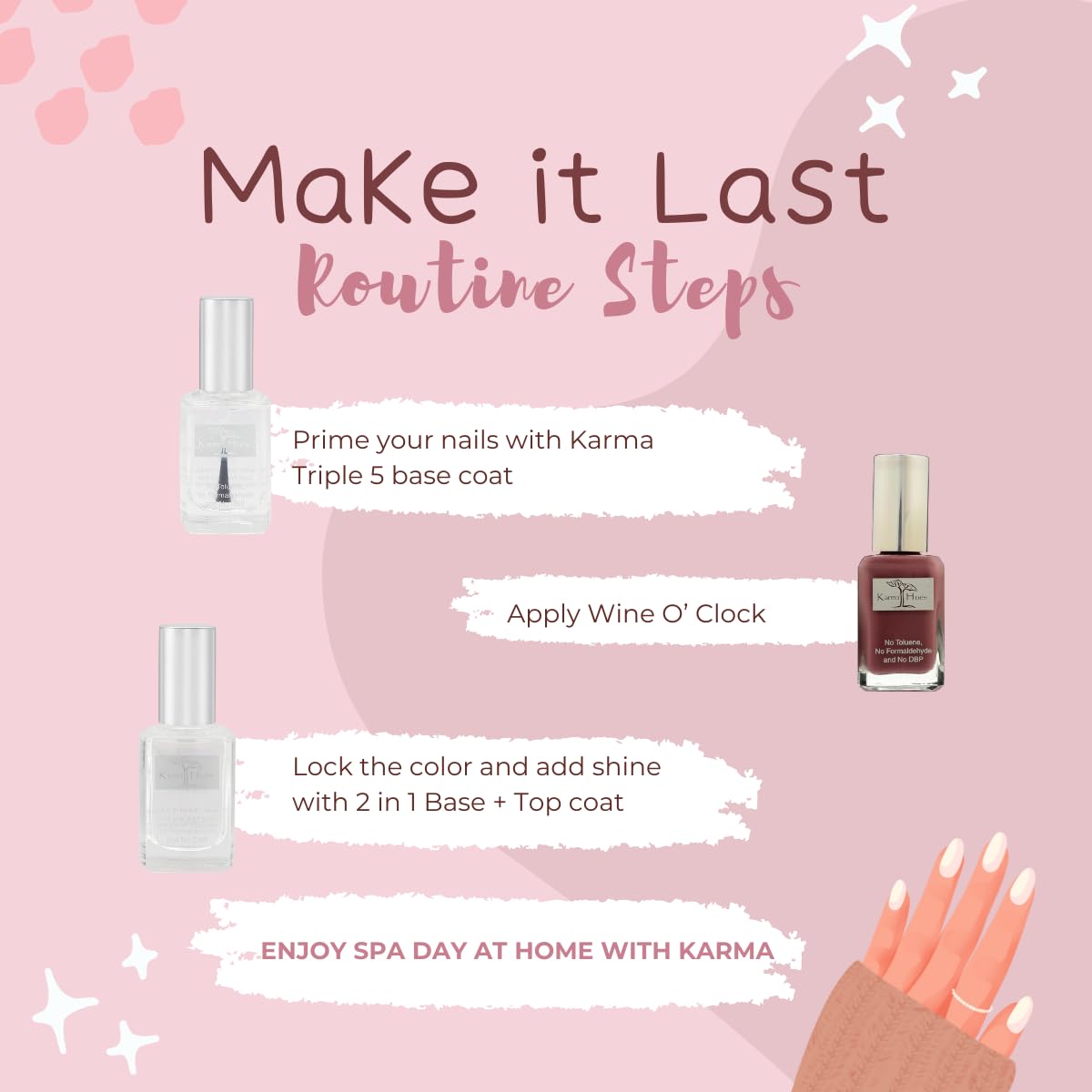 Karma Naturals Nail Polish – Non-Toxic, Vegan & Cruelty-Free (WINE O'CLOCK, 0.43 fl oz) - Image 6